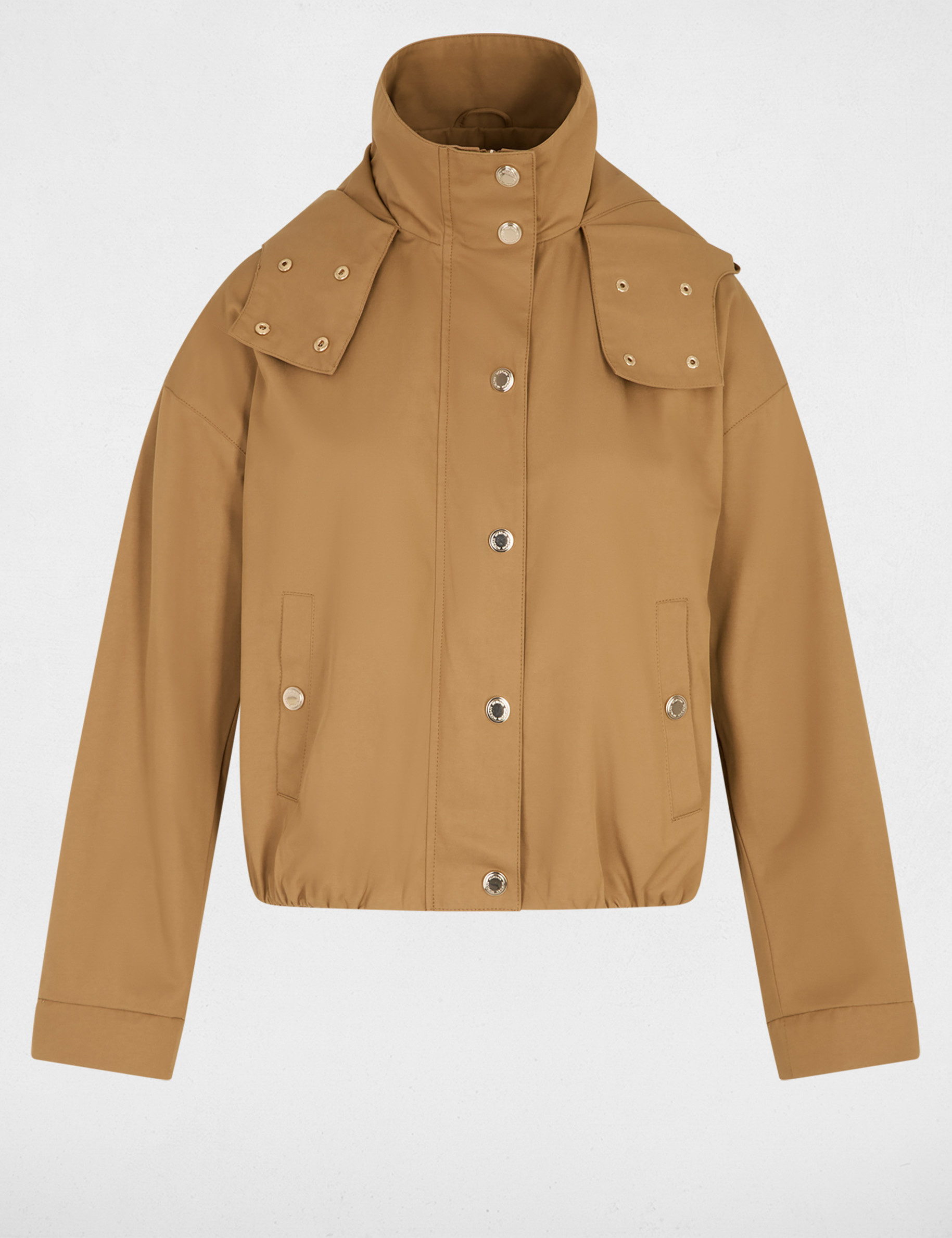 Kurze Jacke mit Stehkragen kamel damen