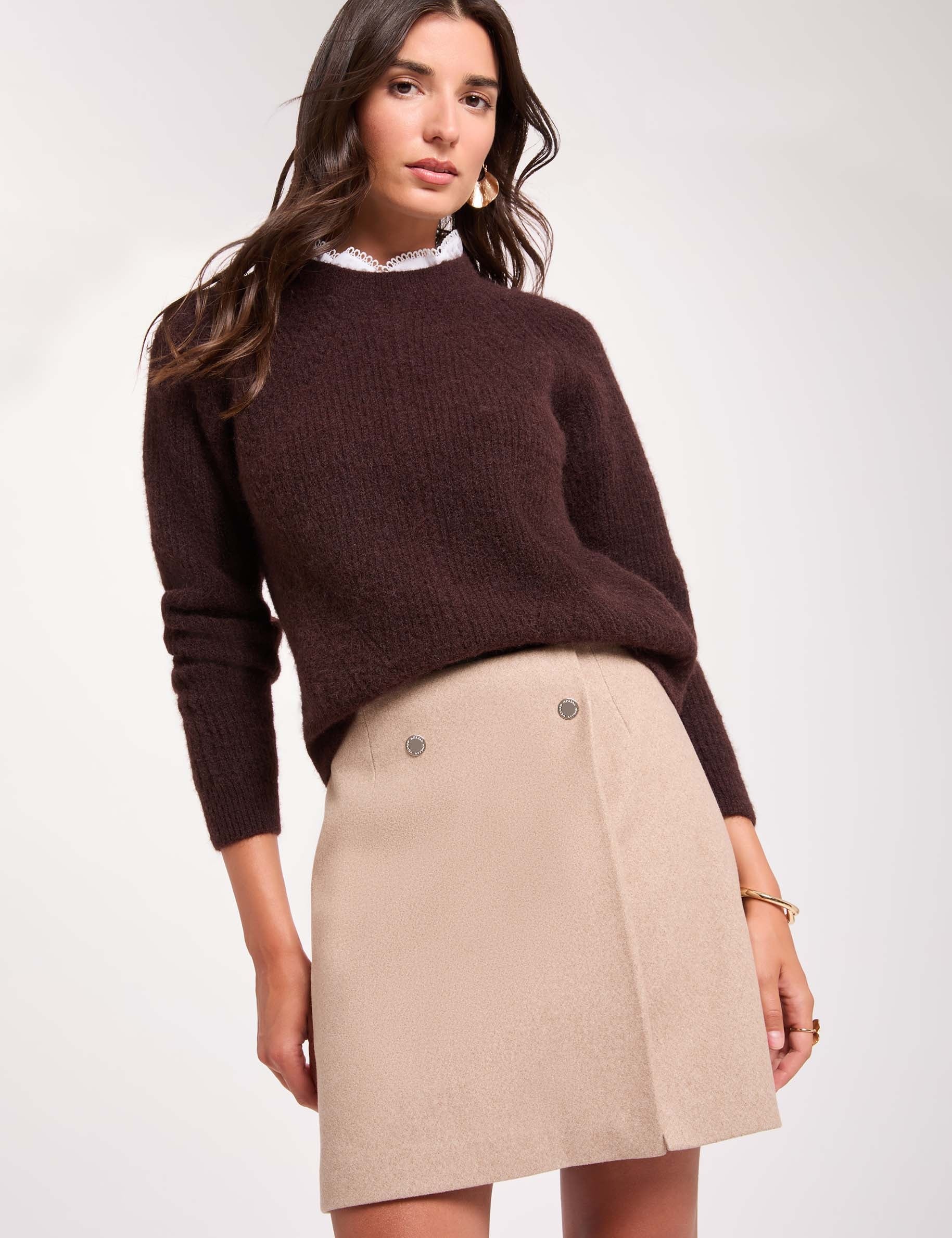 Kurzer Rock mittelbeige damen