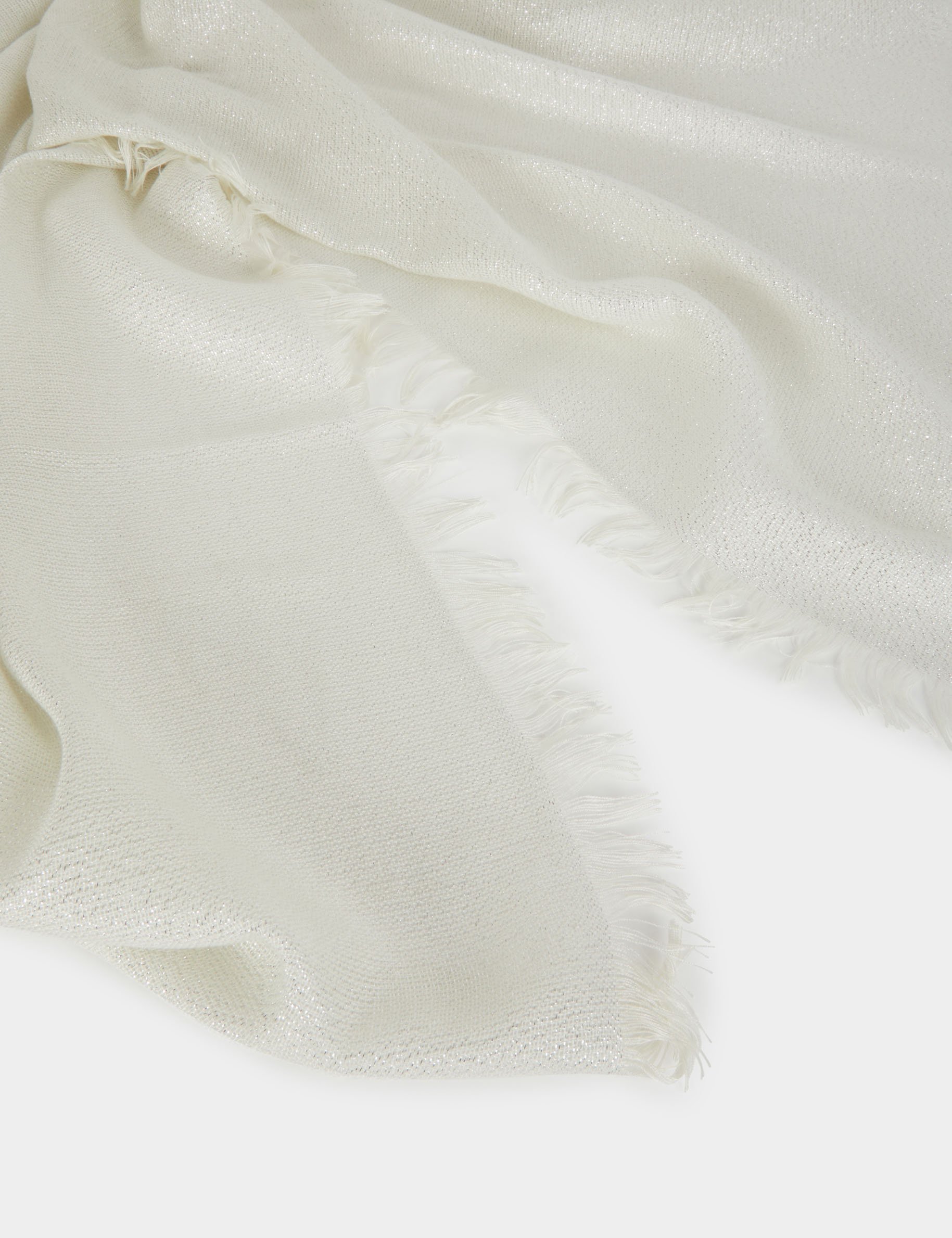 Foulard fils m&eacute;tallis&eacute;s ivoire femme