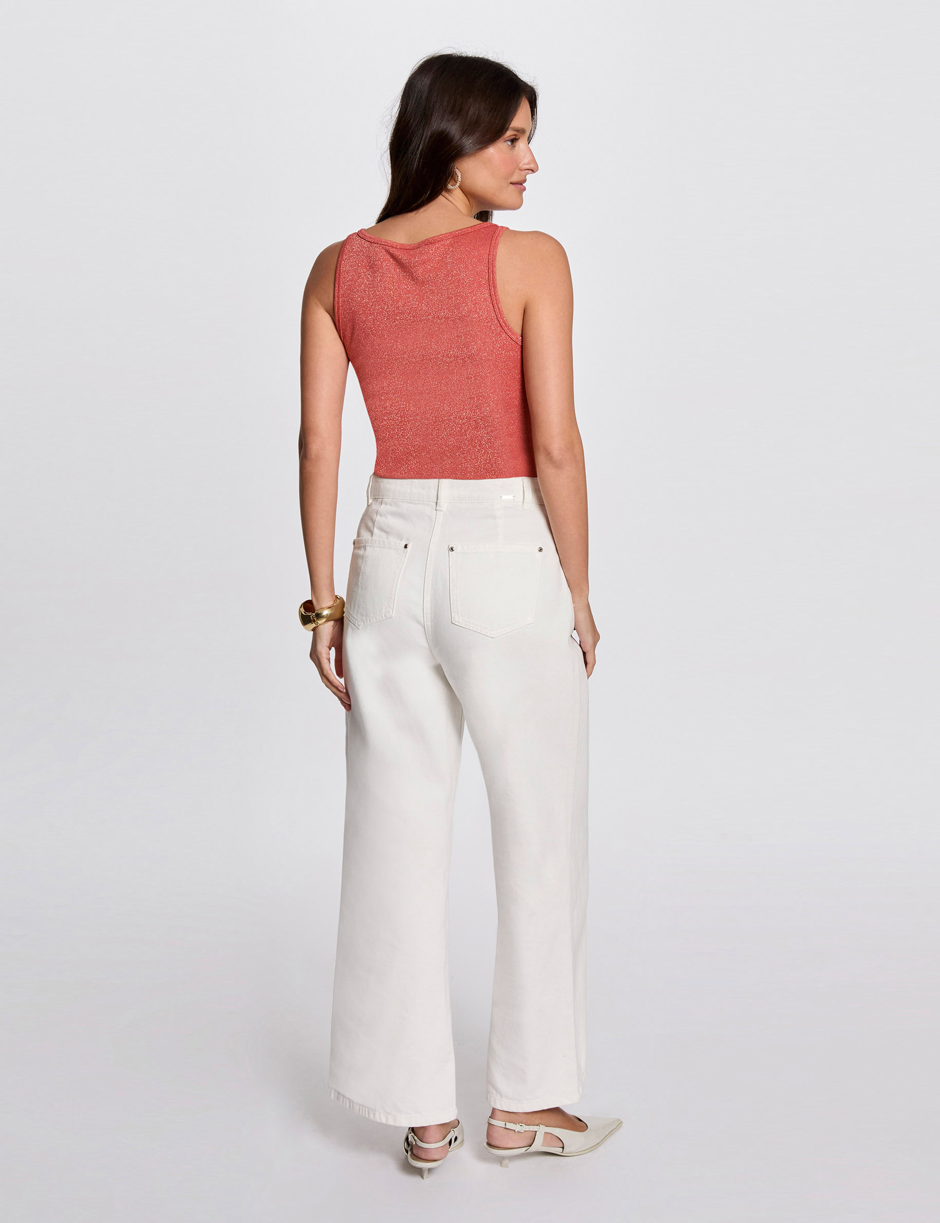 debardeur sans manches orange fonce femme Débardeur sans manches orange foncé femme