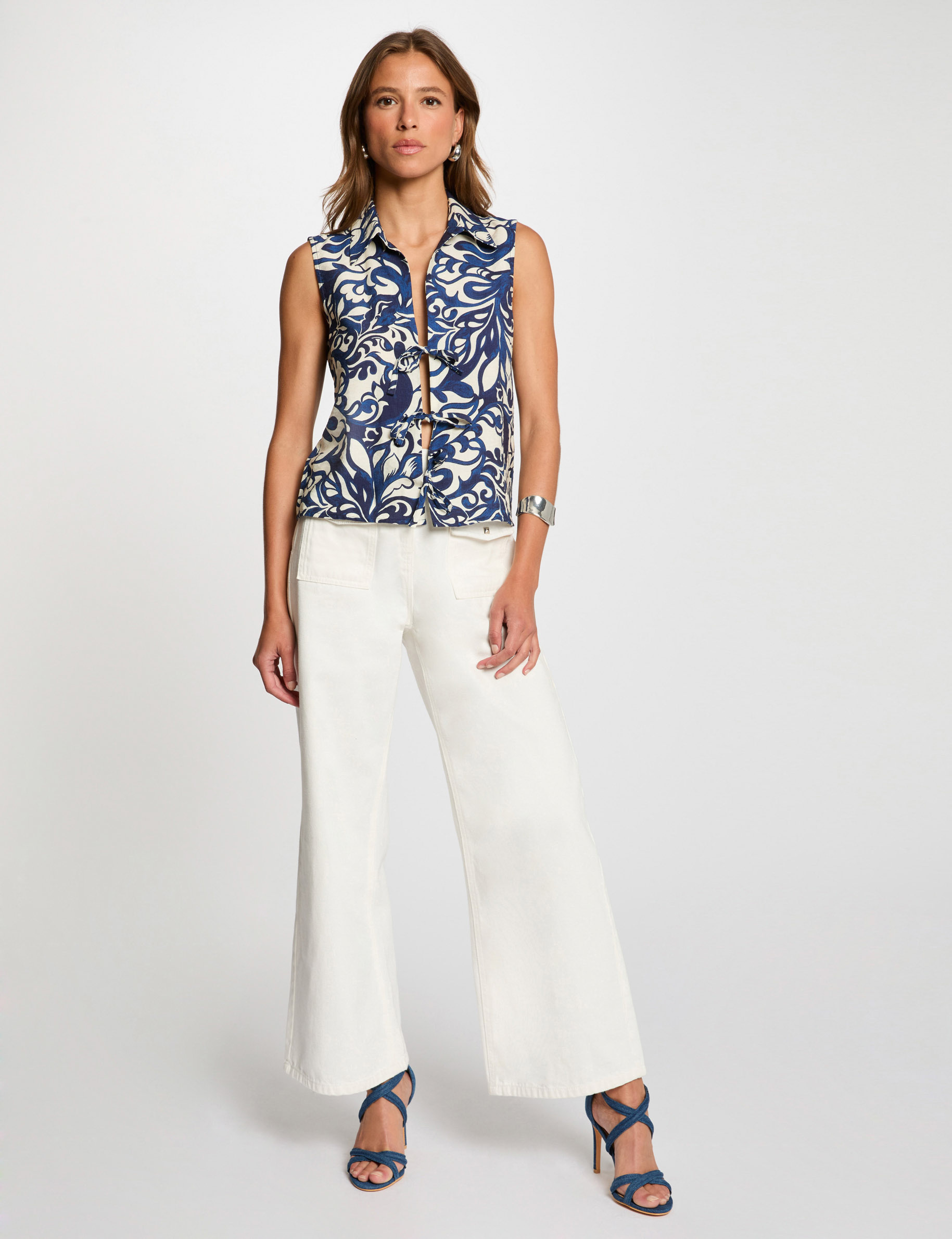chemise sans manches imprimee multicolore femme mehrfarbig damen