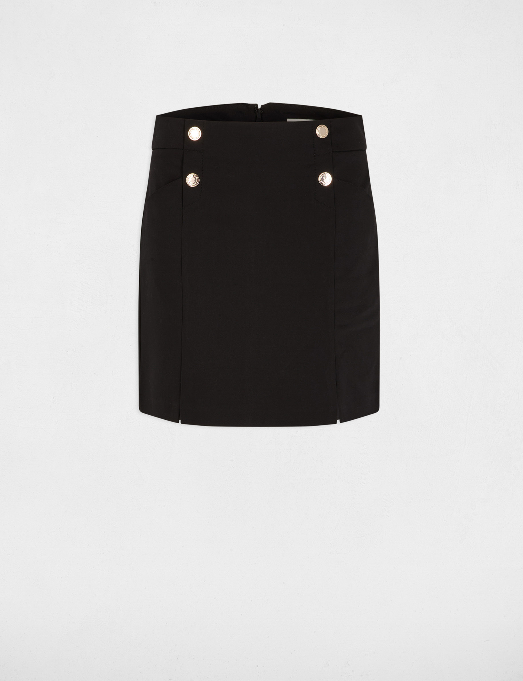jupe courte a boutons noir femme Jupe courte à boutons noir femme