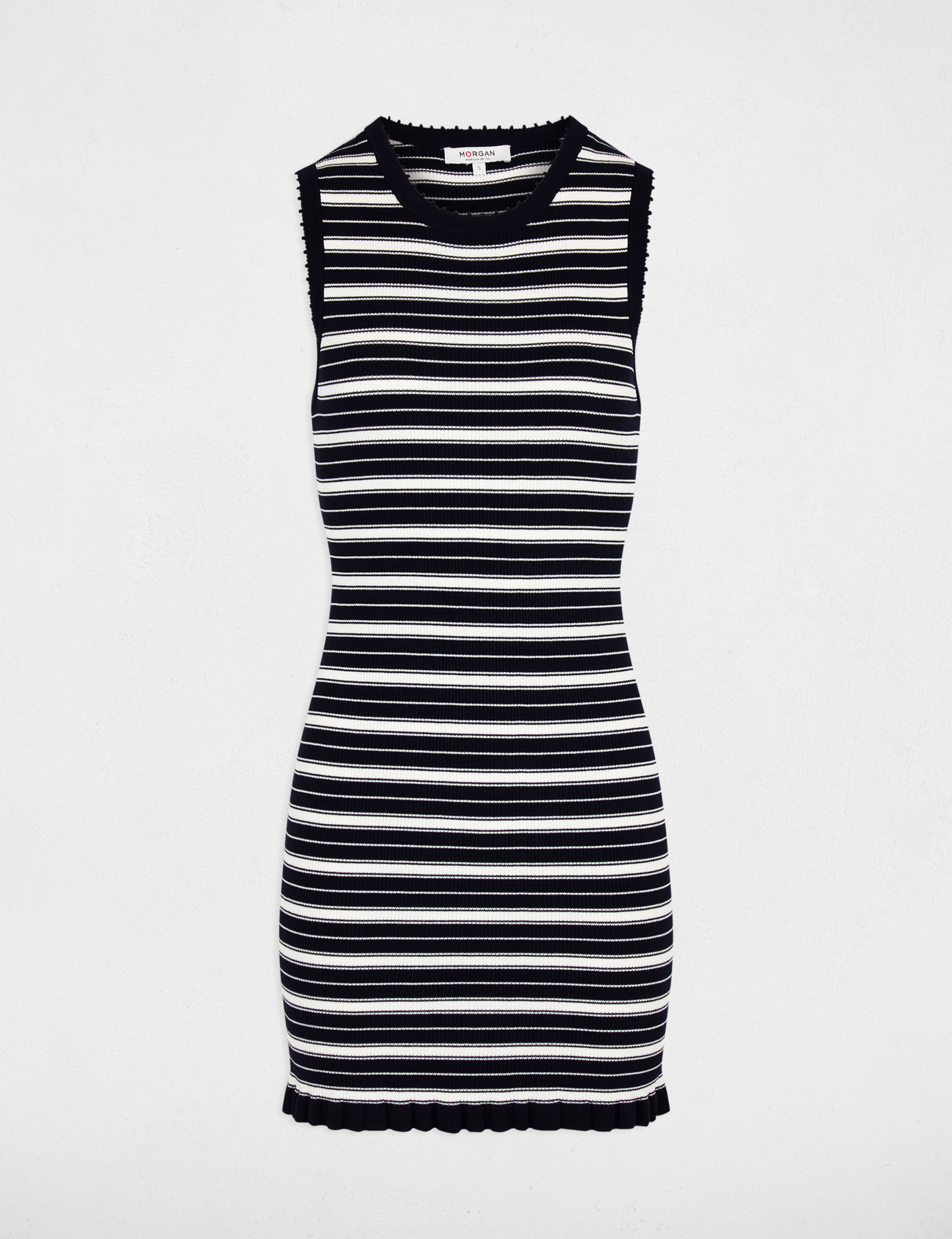 Strickkleid ohne &Auml;rmel marineblau damen