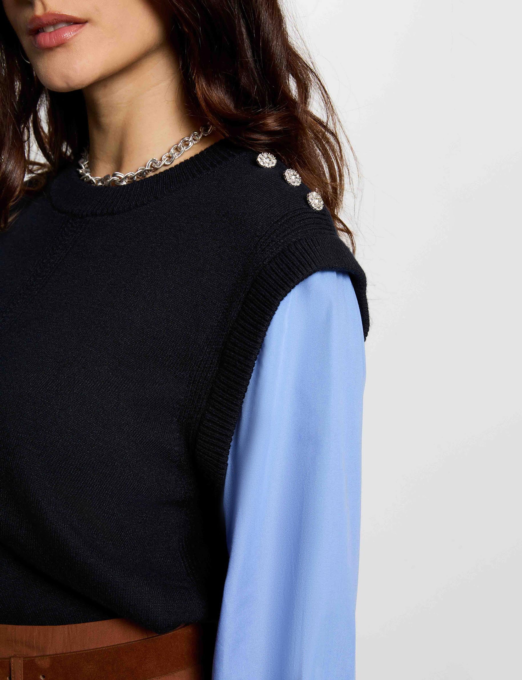 Eng anliegender Pullover marineblau damen