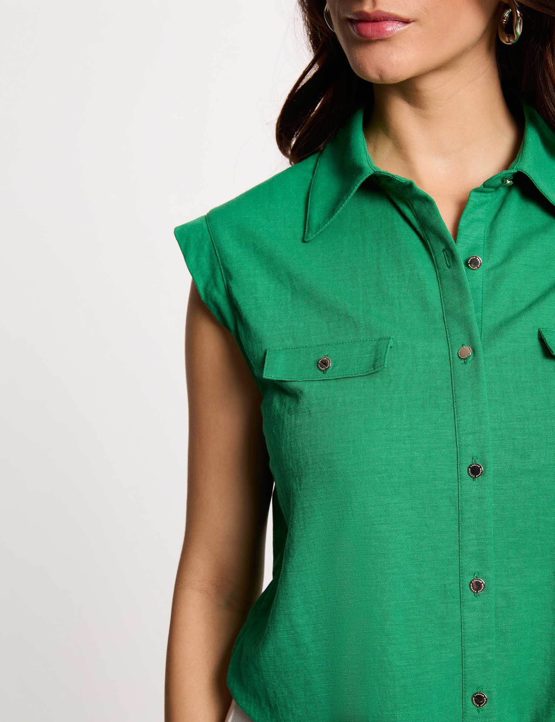 &Auml;rmellose Bluse wiesengr&uuml;n damen