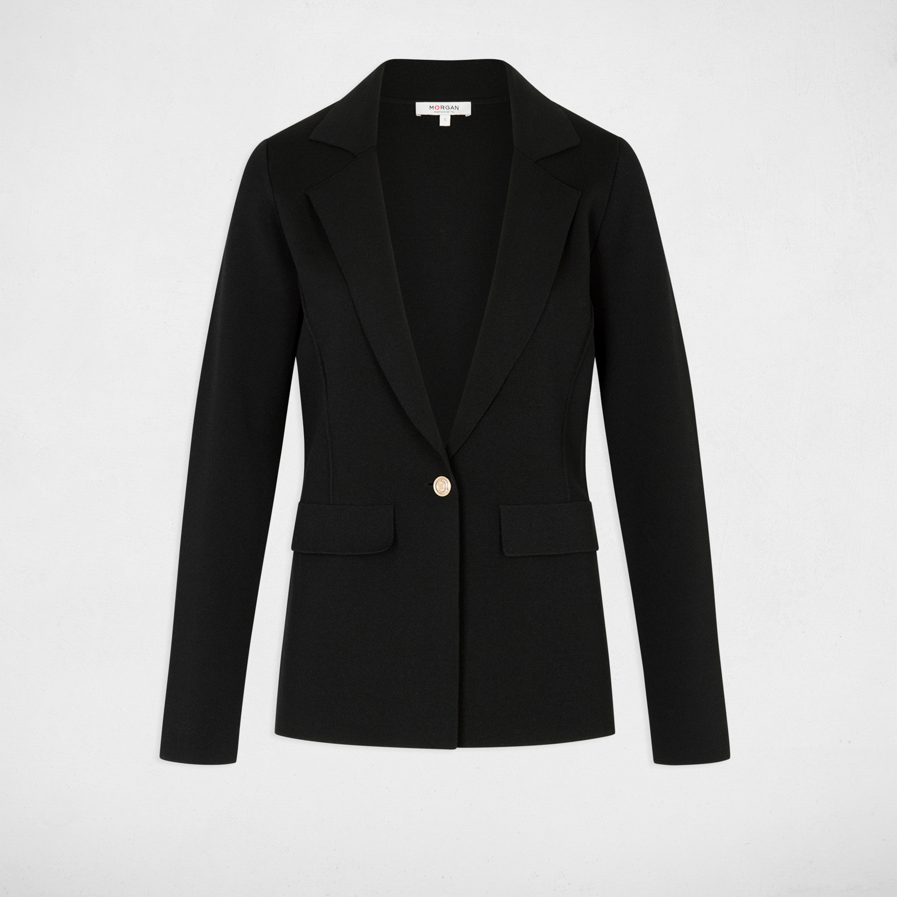 Taillierte Jacke mit Reverskragen schwarz damen