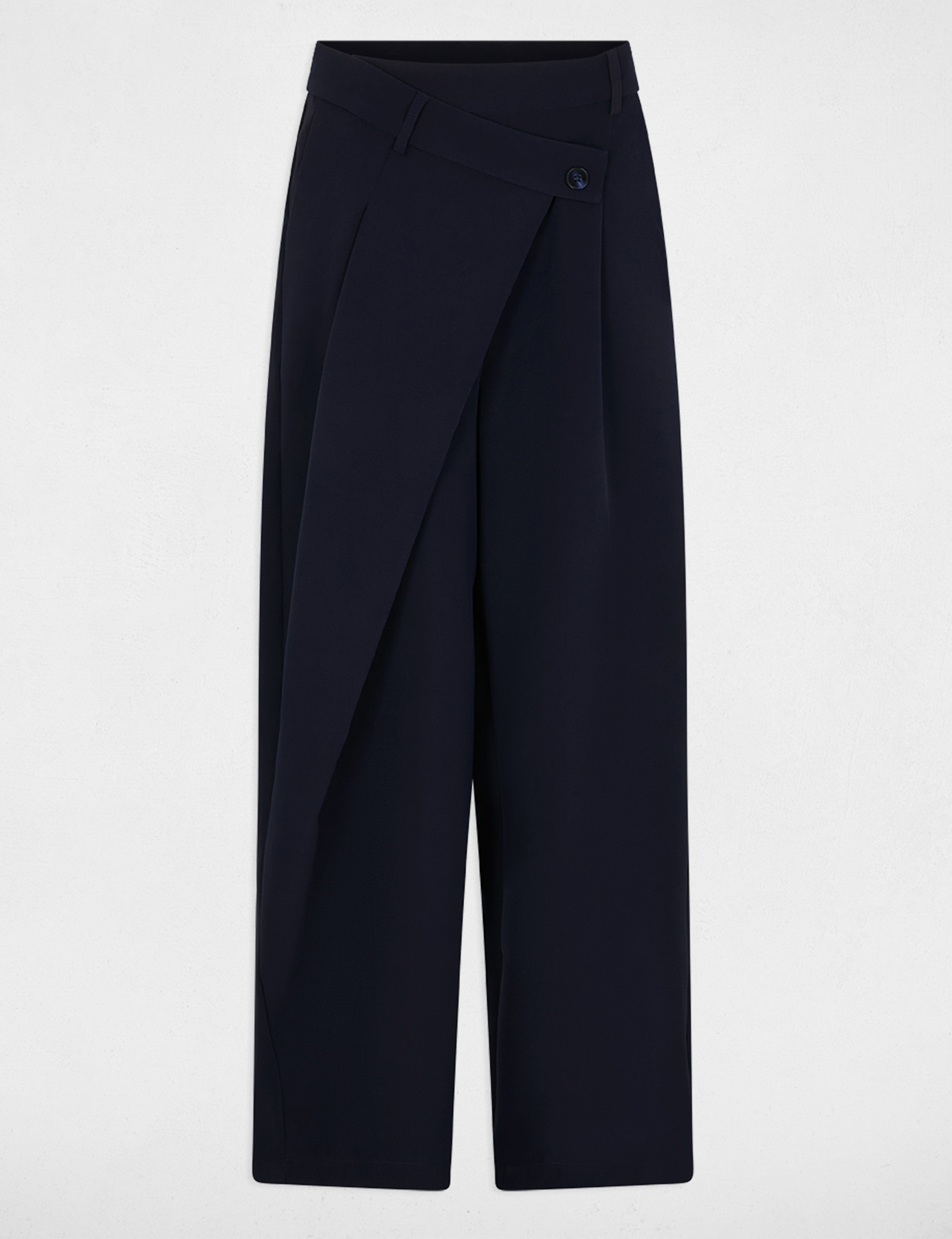 Weit geschnittene hochgeschnittene Hose marineblau damen