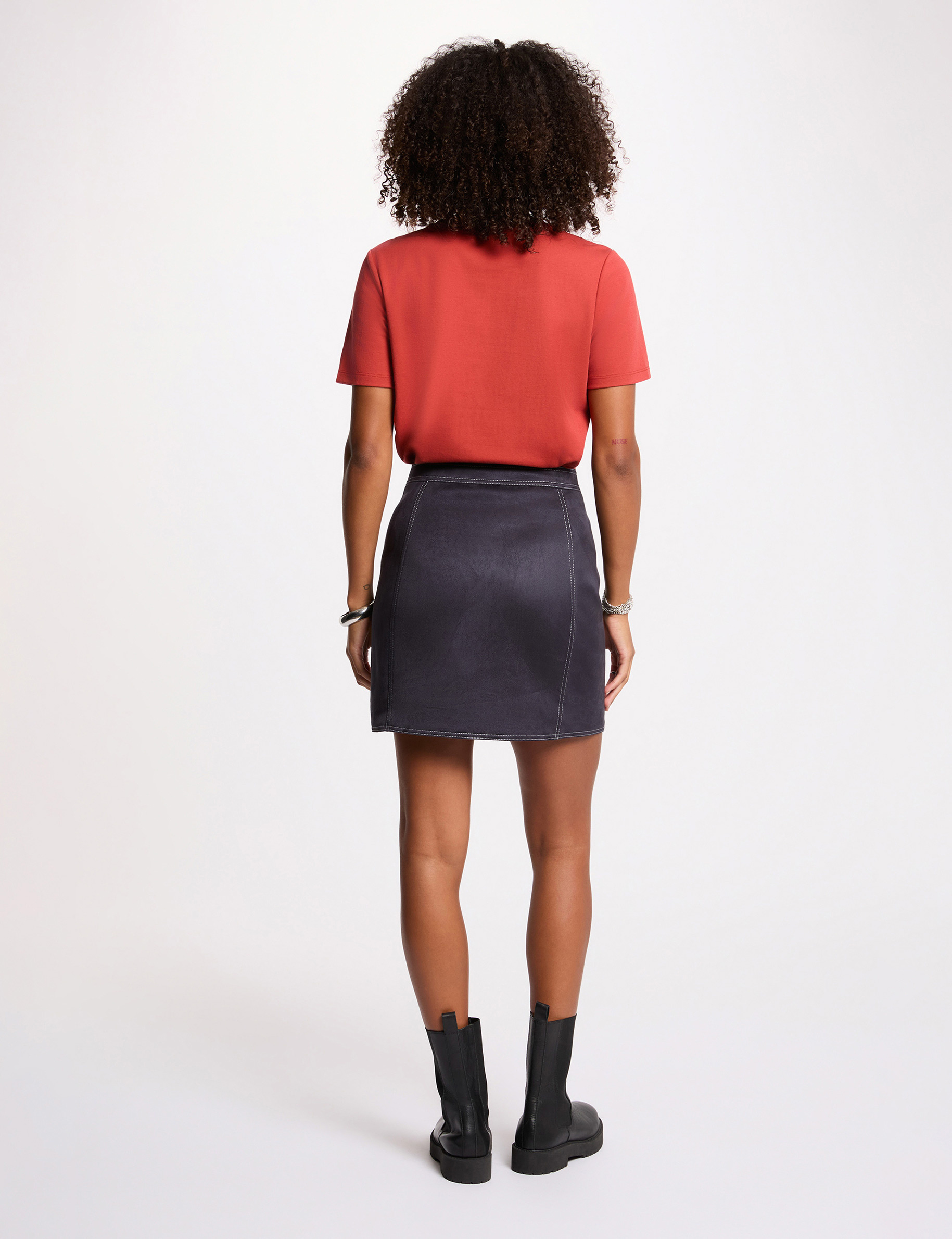 Kurzer, figurbetonter Rock marineblau damen