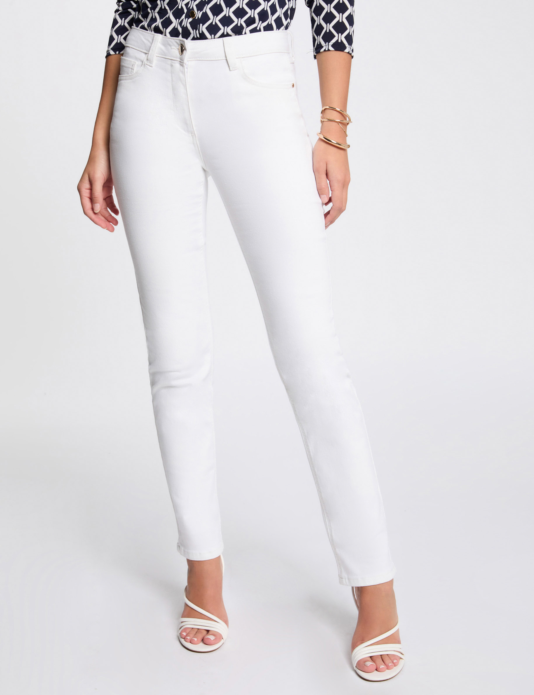 Pantalon droit blanc femme