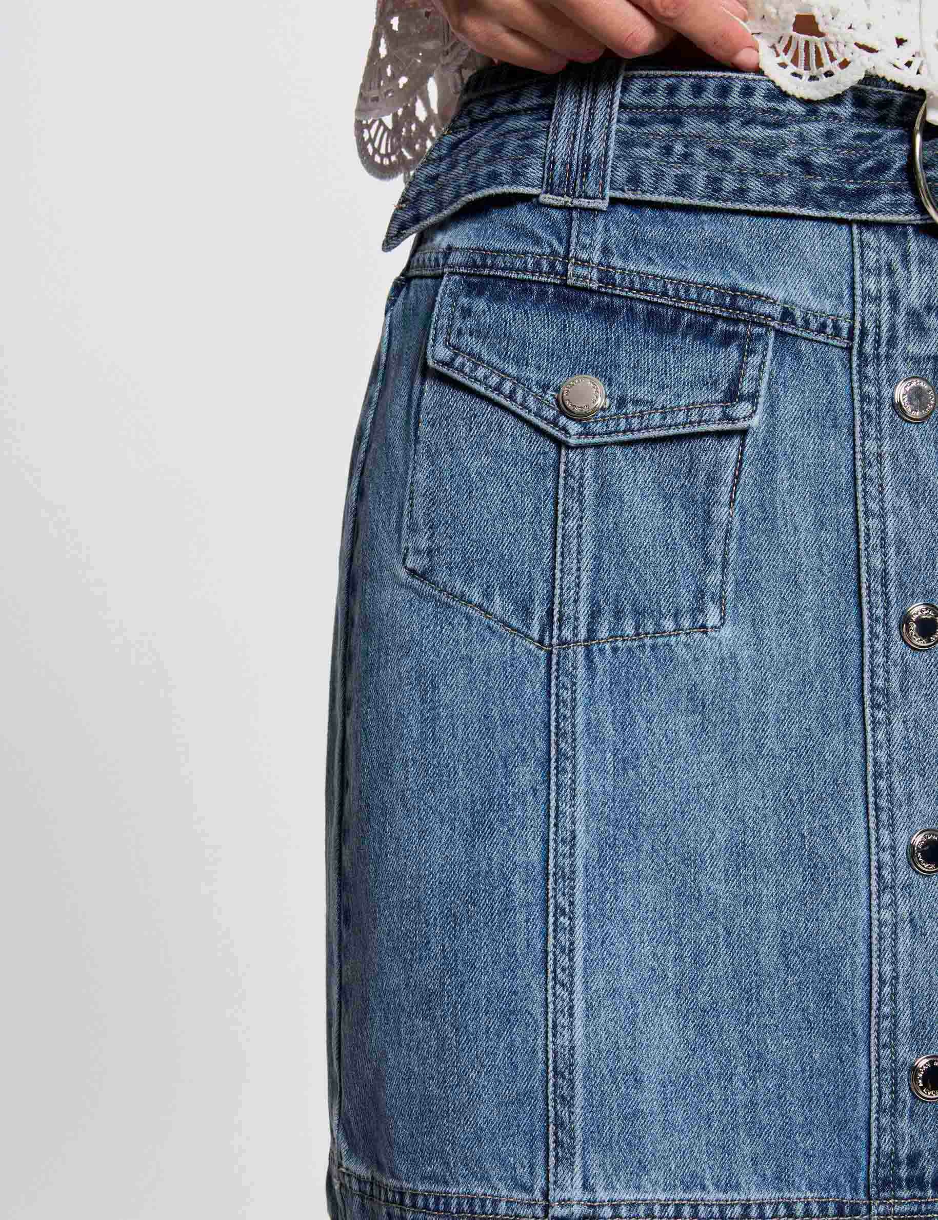 jupe courte en jean denim stone femme Jupe courte en jean denim stone femme