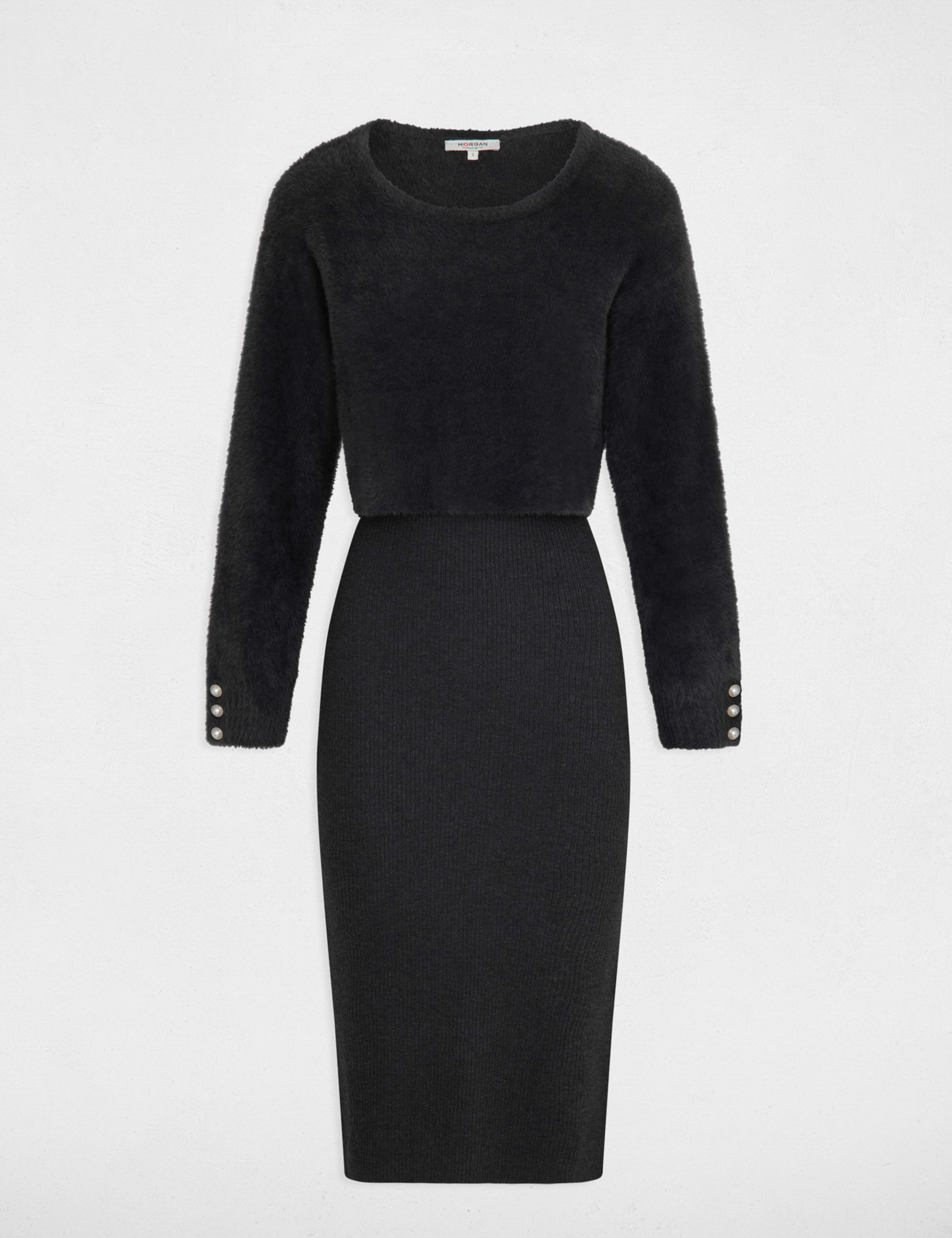 2 in 1 midi pulloverkleid dunkelgrau damen 2-in-1 Midi-Pulloverkleid dunkelgrau damen