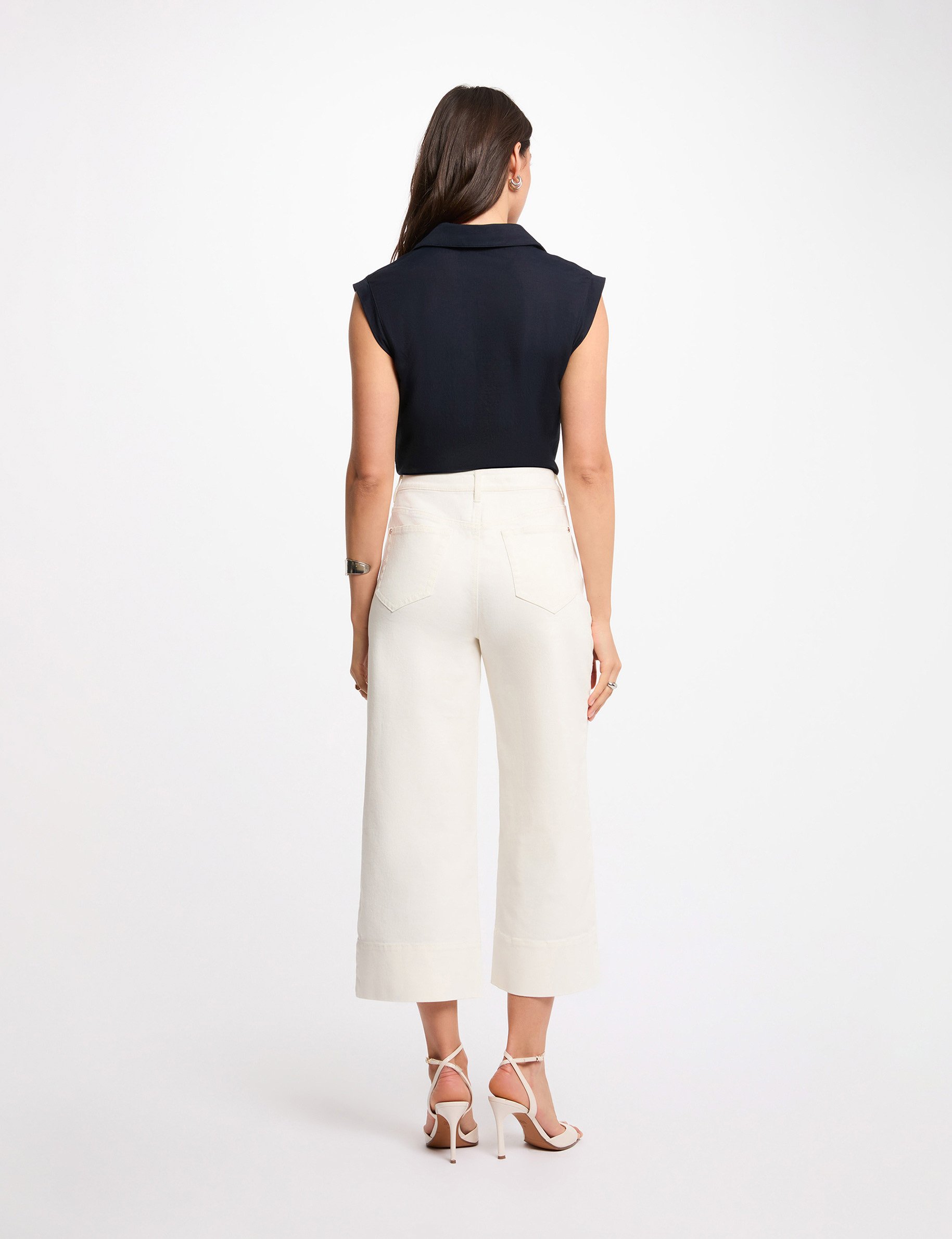 &Auml;rmellose Bluse marineblau damen