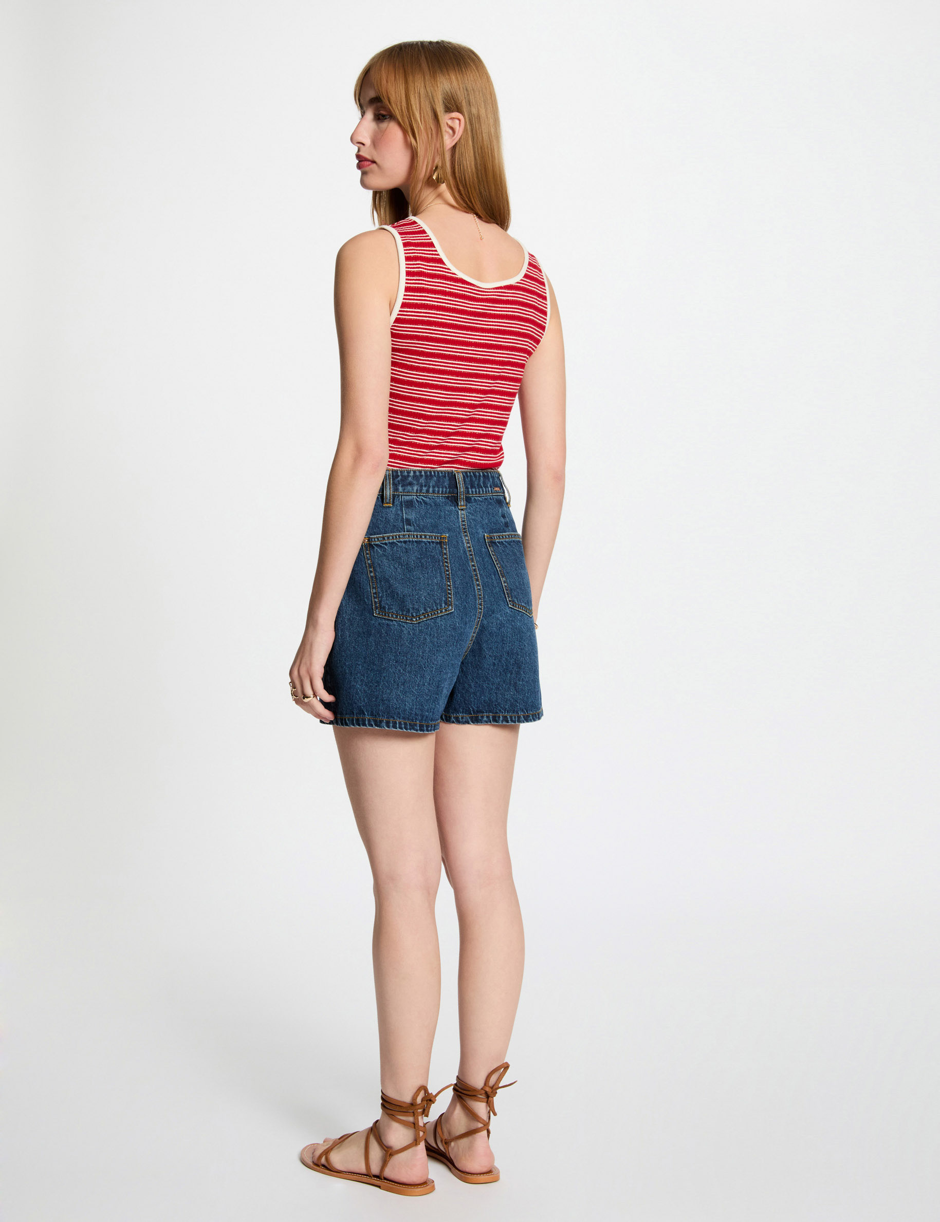 gestreiftes armelloses tanktop weiss damen Gestreiftes ärmelloses Tanktop weiss damen