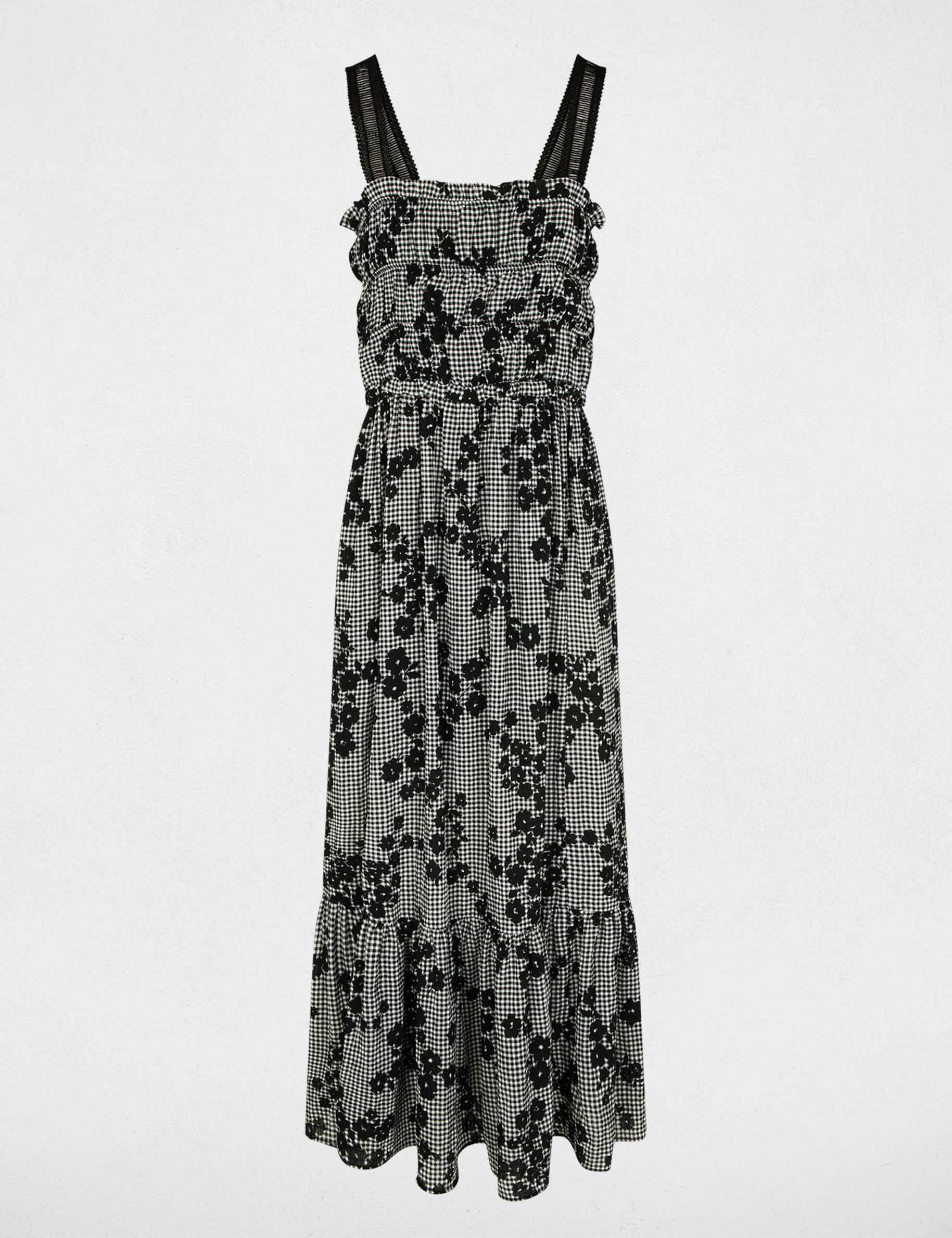 Robe longue bretelles fines multicolore femme