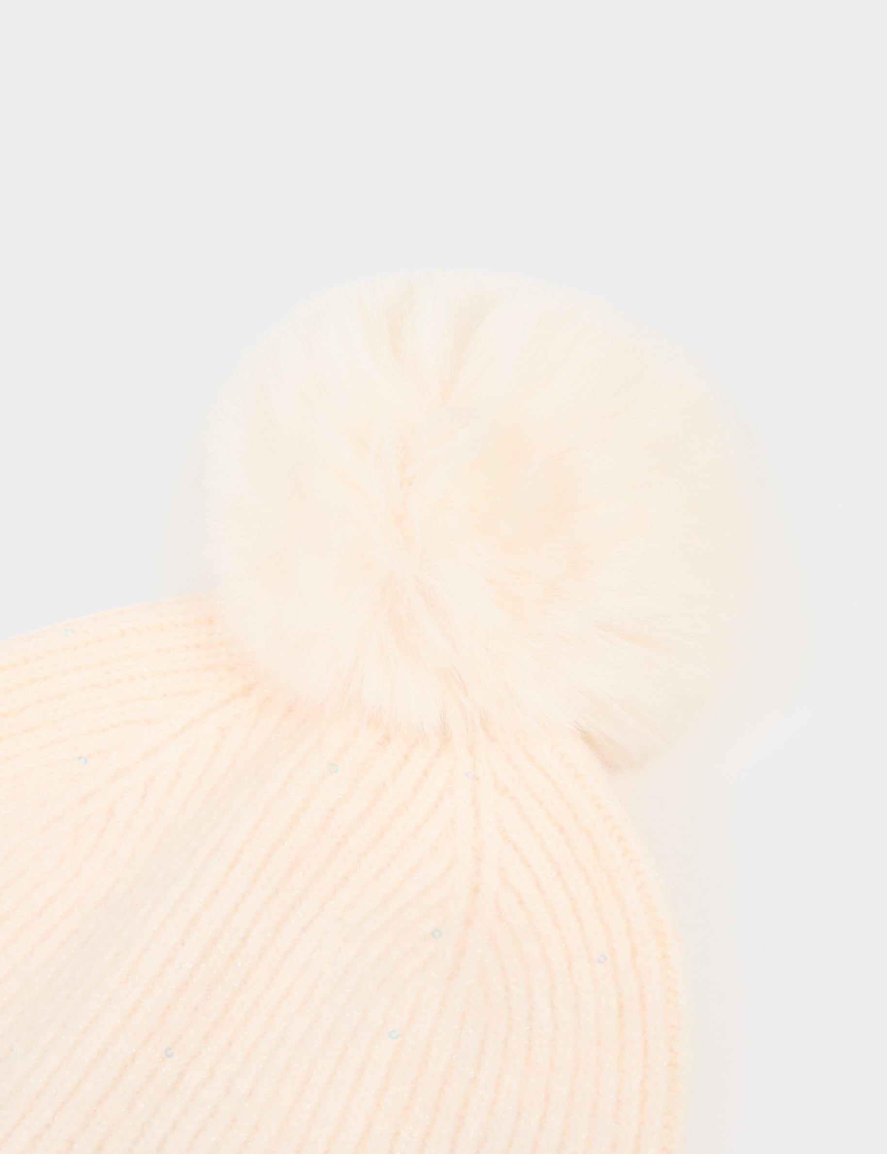 Bonnet fils m&eacute;tallis&eacute;s ivoire femme