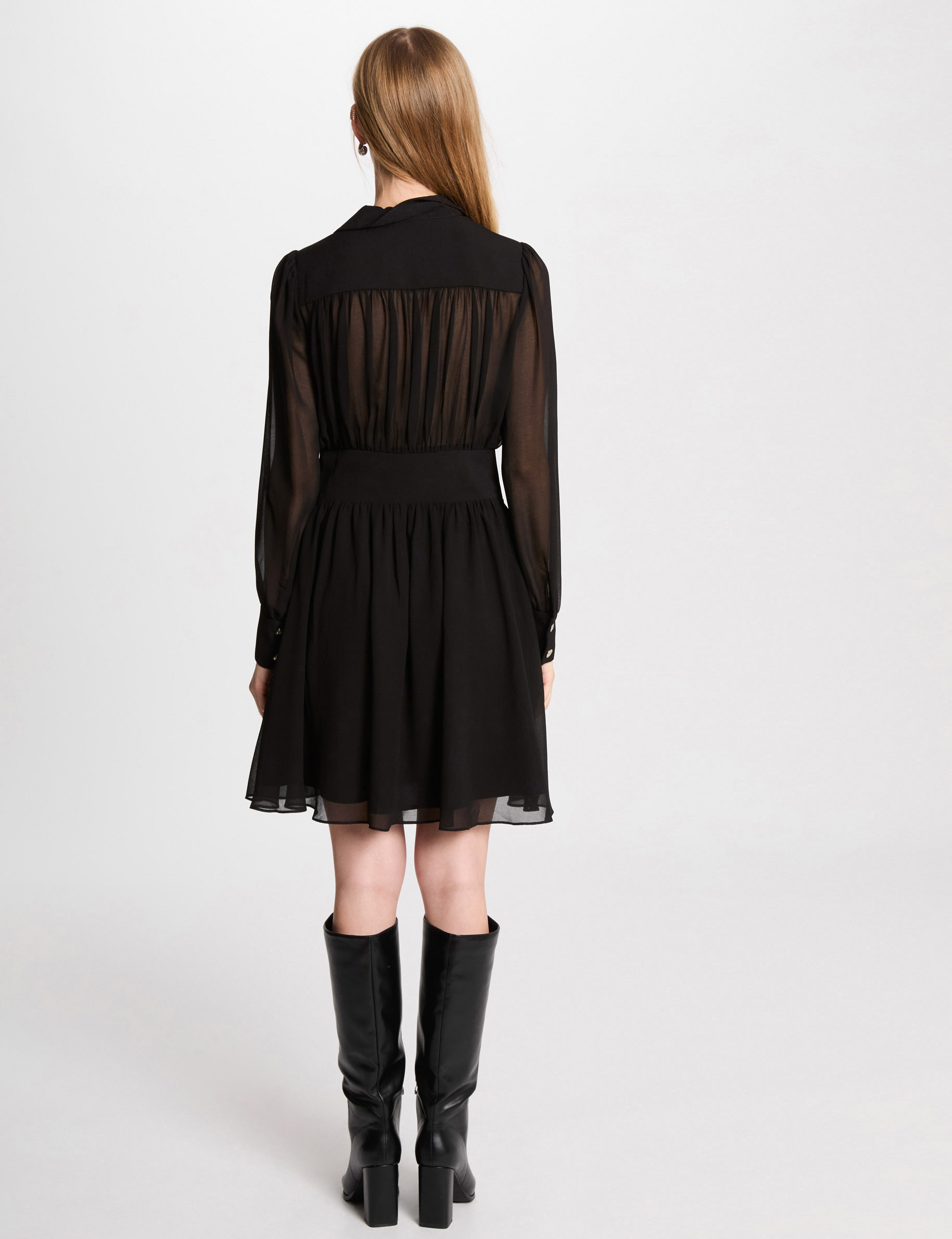 kurzes flieendes skater kleid schwarz damen Kurzes, fließendes Skater-Kleid schwarz damen