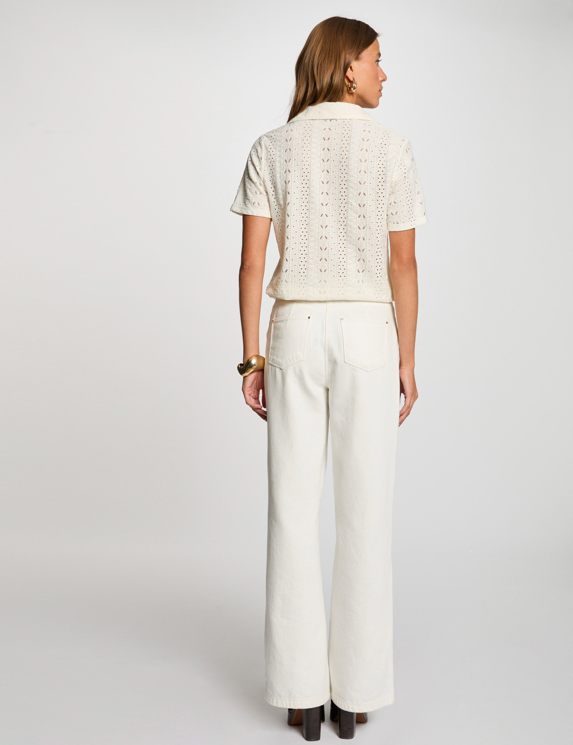 chemise manches courtes ivoire femme Chemise manches courtes ivoire femme
