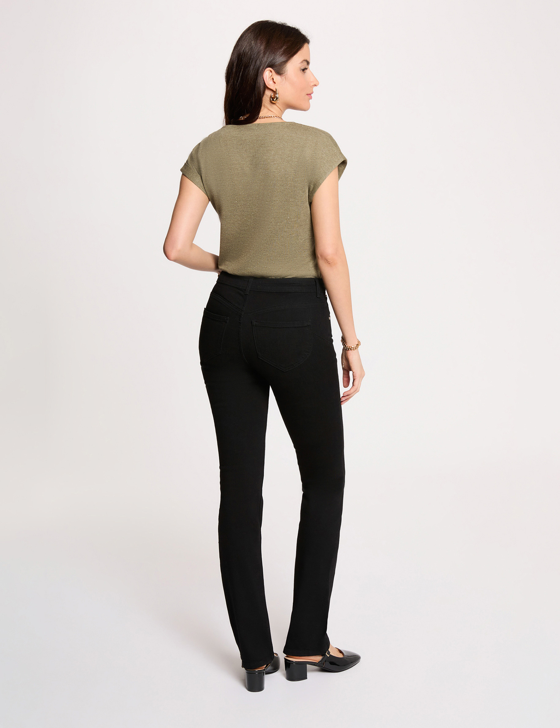 T-shirt manches courtes vert kaki femme