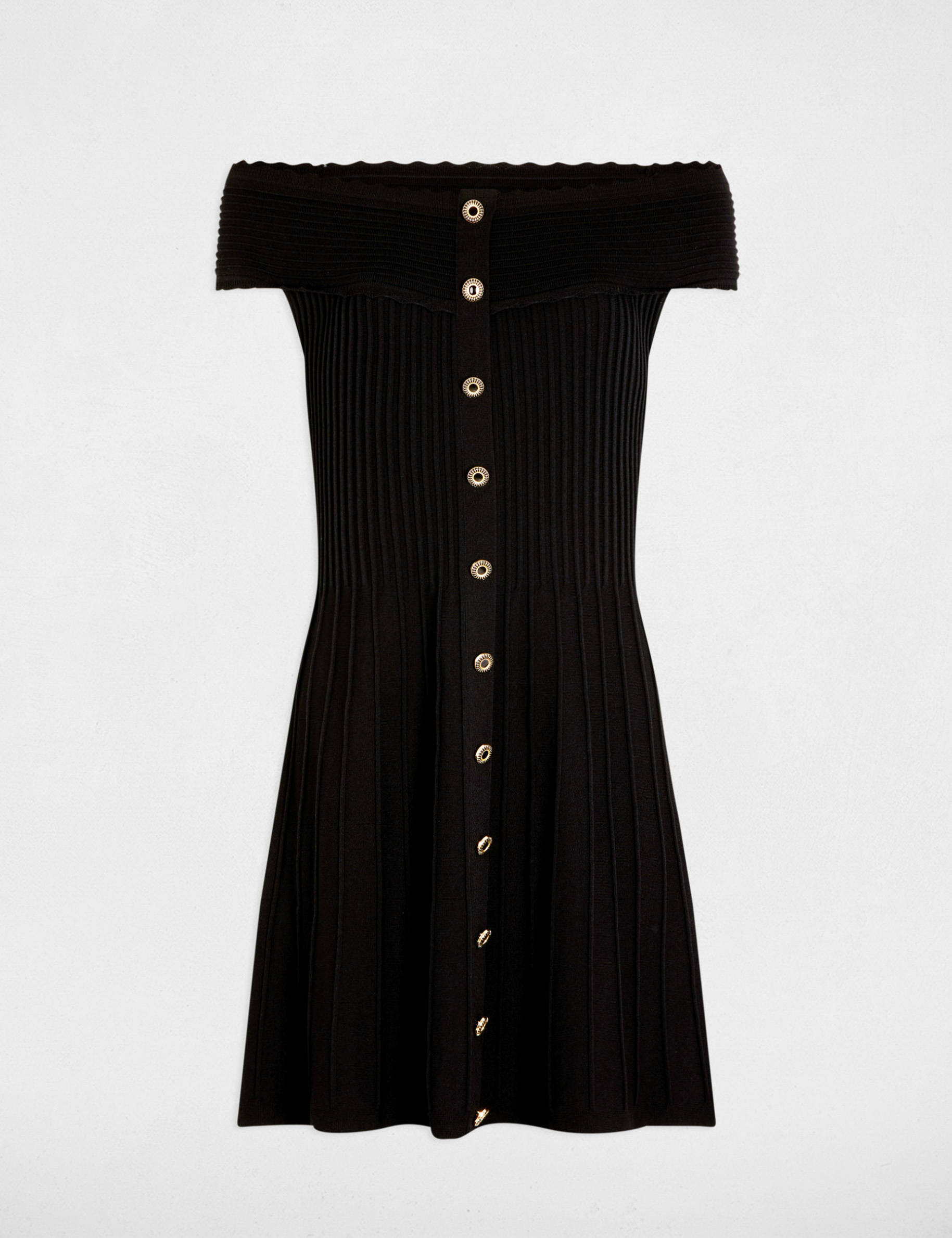 robe tricot courte trapeze noir femme Robe tricot courte trapèze noir femme