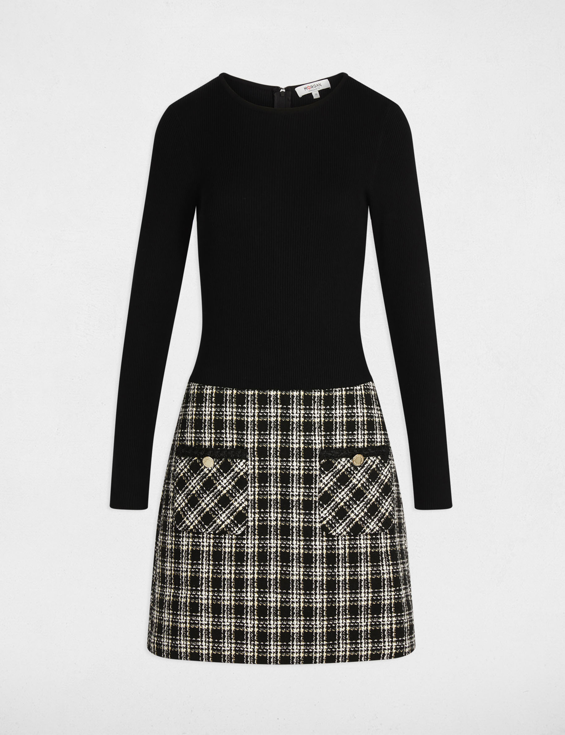 Robe courte ajust&eacute;e noir femme