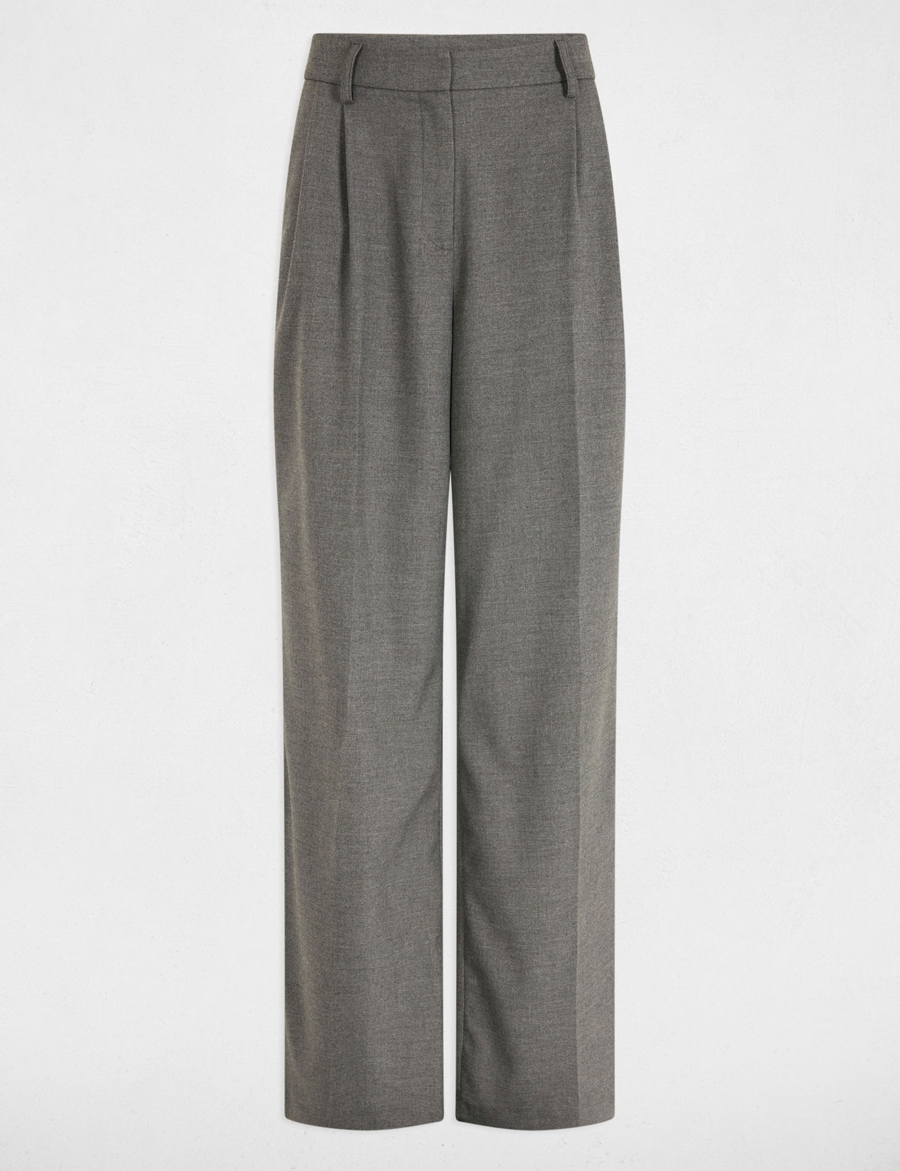Weite Hose mit B&uuml;gelfalten gris clair damen
