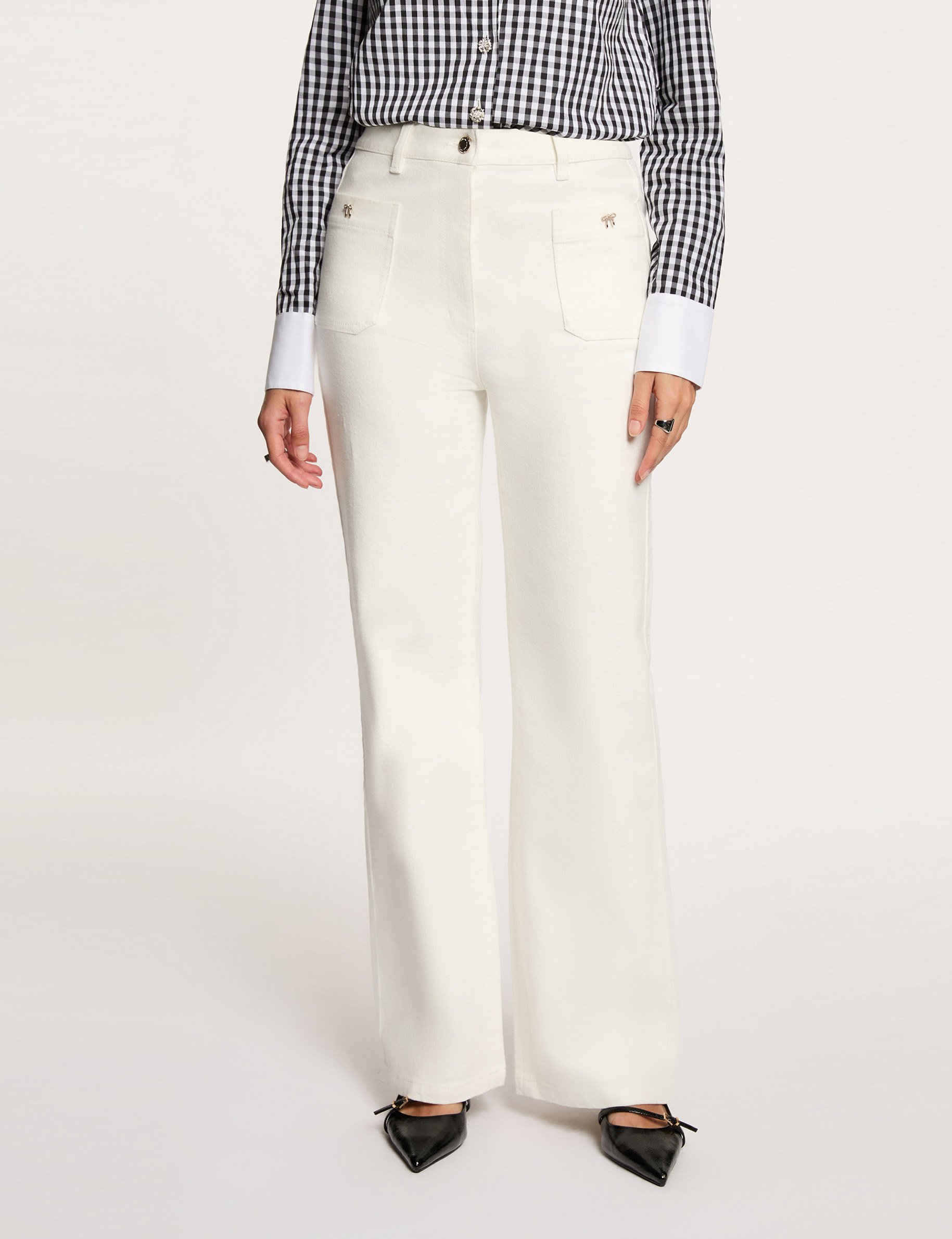 Weit geschnittene 7/8-Jeans weiss damen