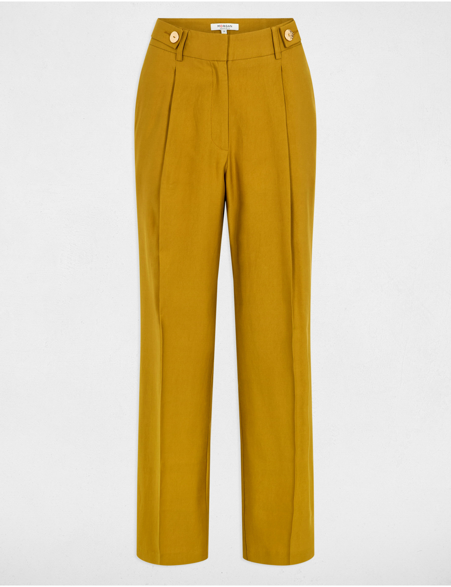 pantalon carotte a pinces vert kaki femme Pantalon carotte à pinces vert kaki femme