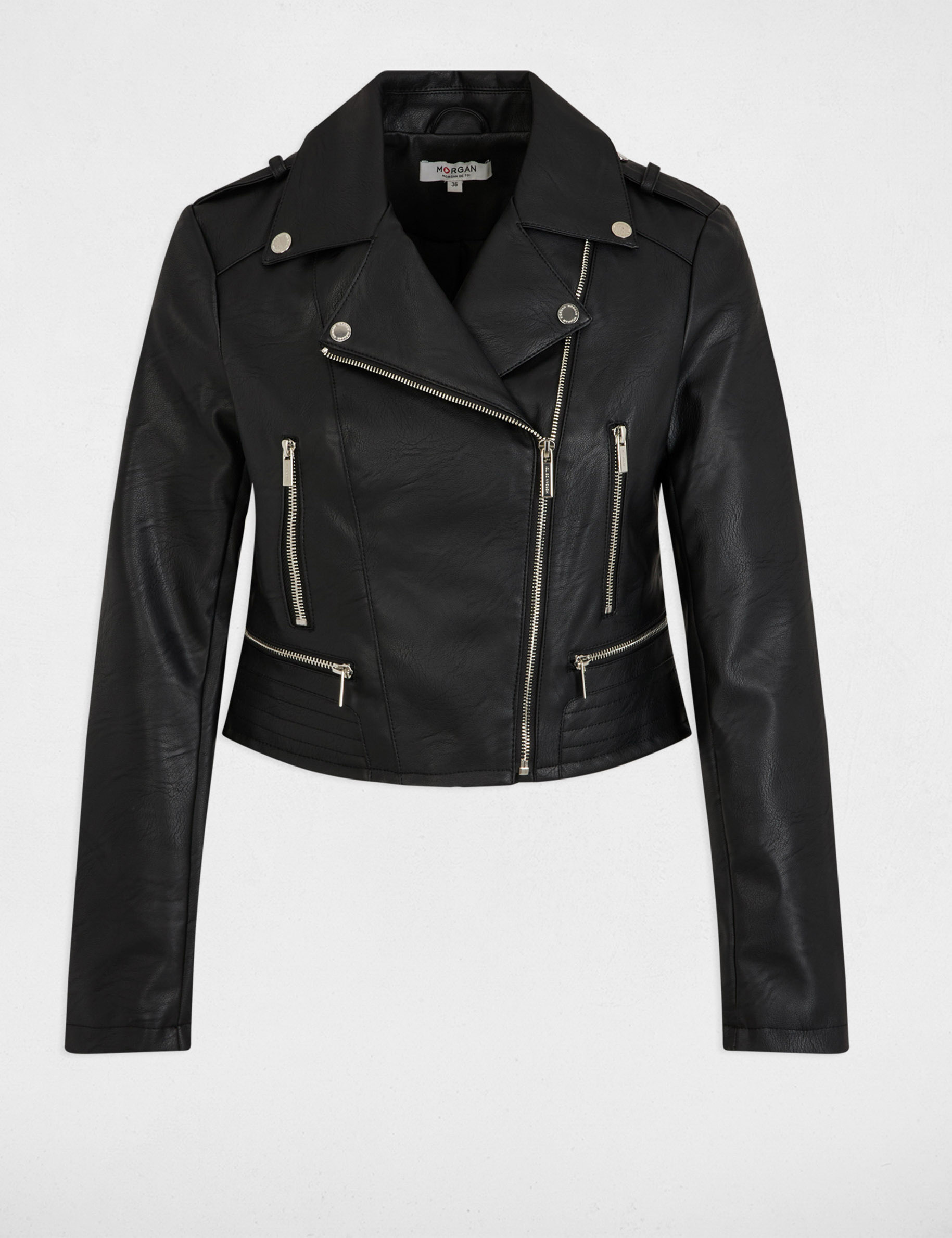 gerader blouson mit reverskragen schwarz damen Gerader Blouson mit Reverskragen schwarz damen