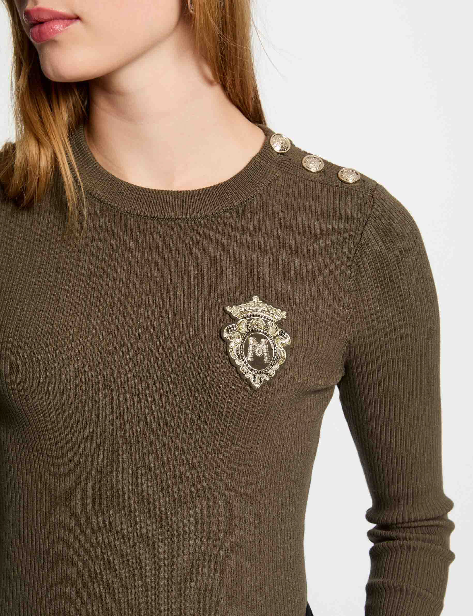 pullover mit rundhalsausschnitt khakigrun damen Pullover mit Rundhalsausschnitt khakigrün damen