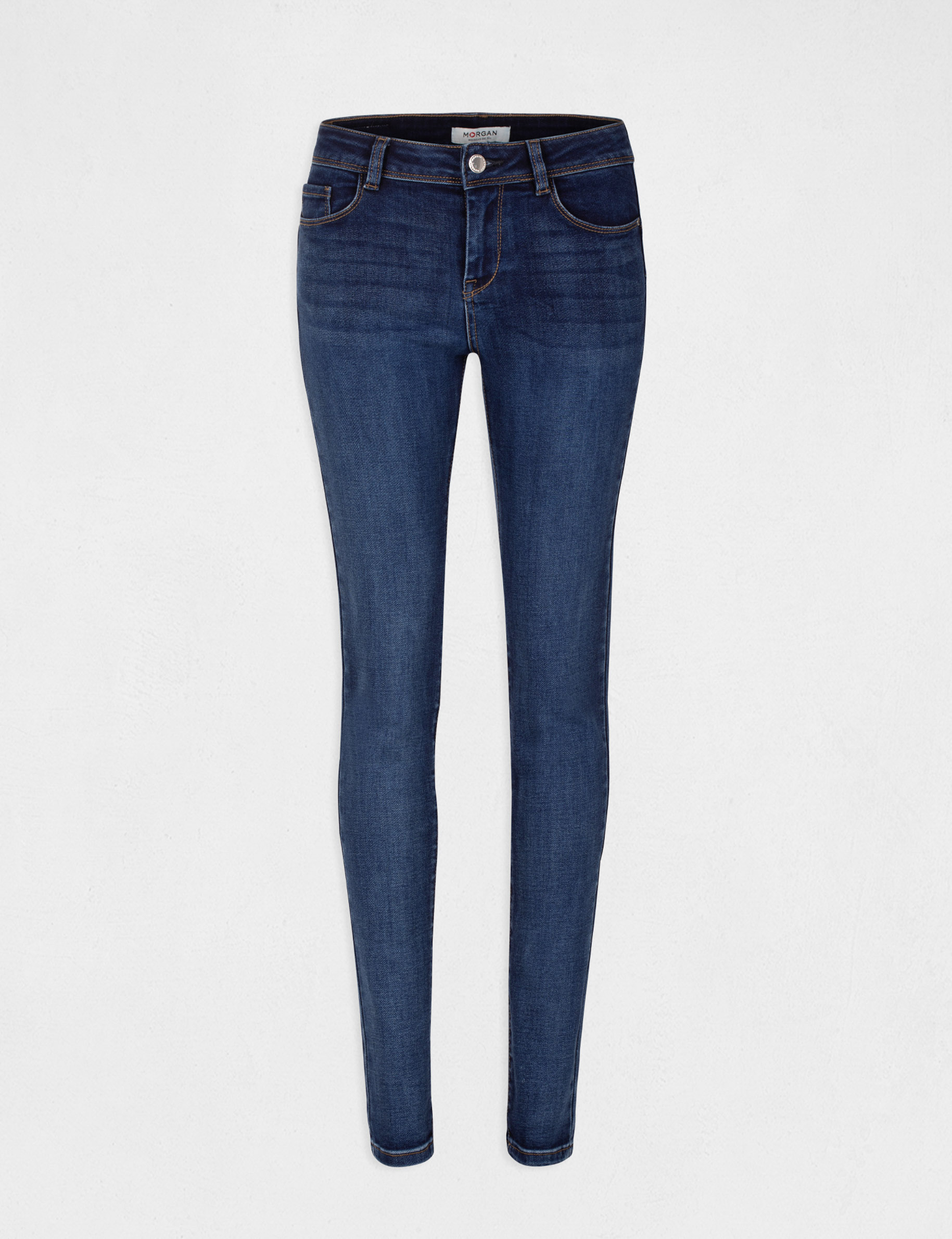 Jeans slim taille standard &agrave; poches jean stone femme