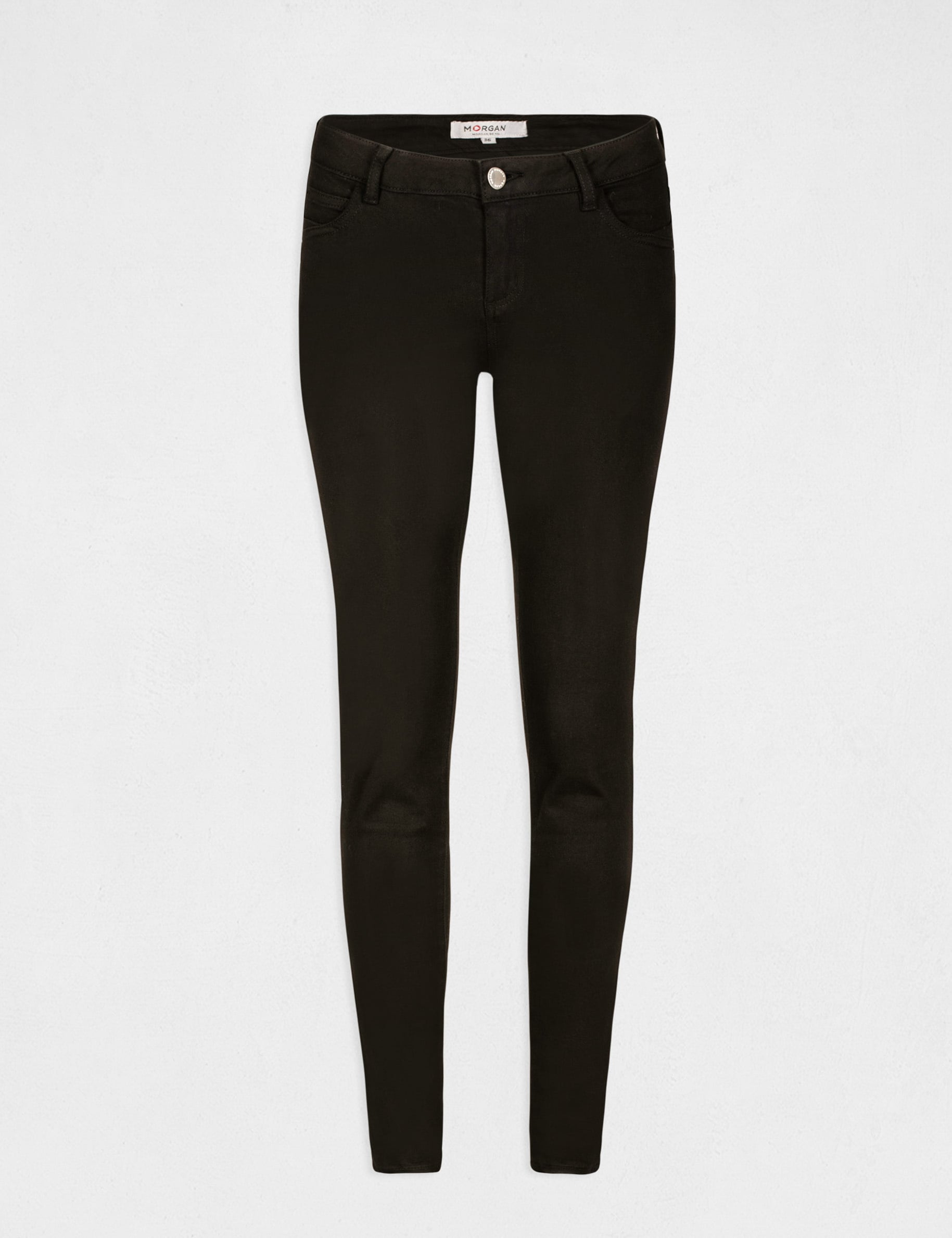 R&ouml;hrenhose mit niedriger Taille schwarz damen