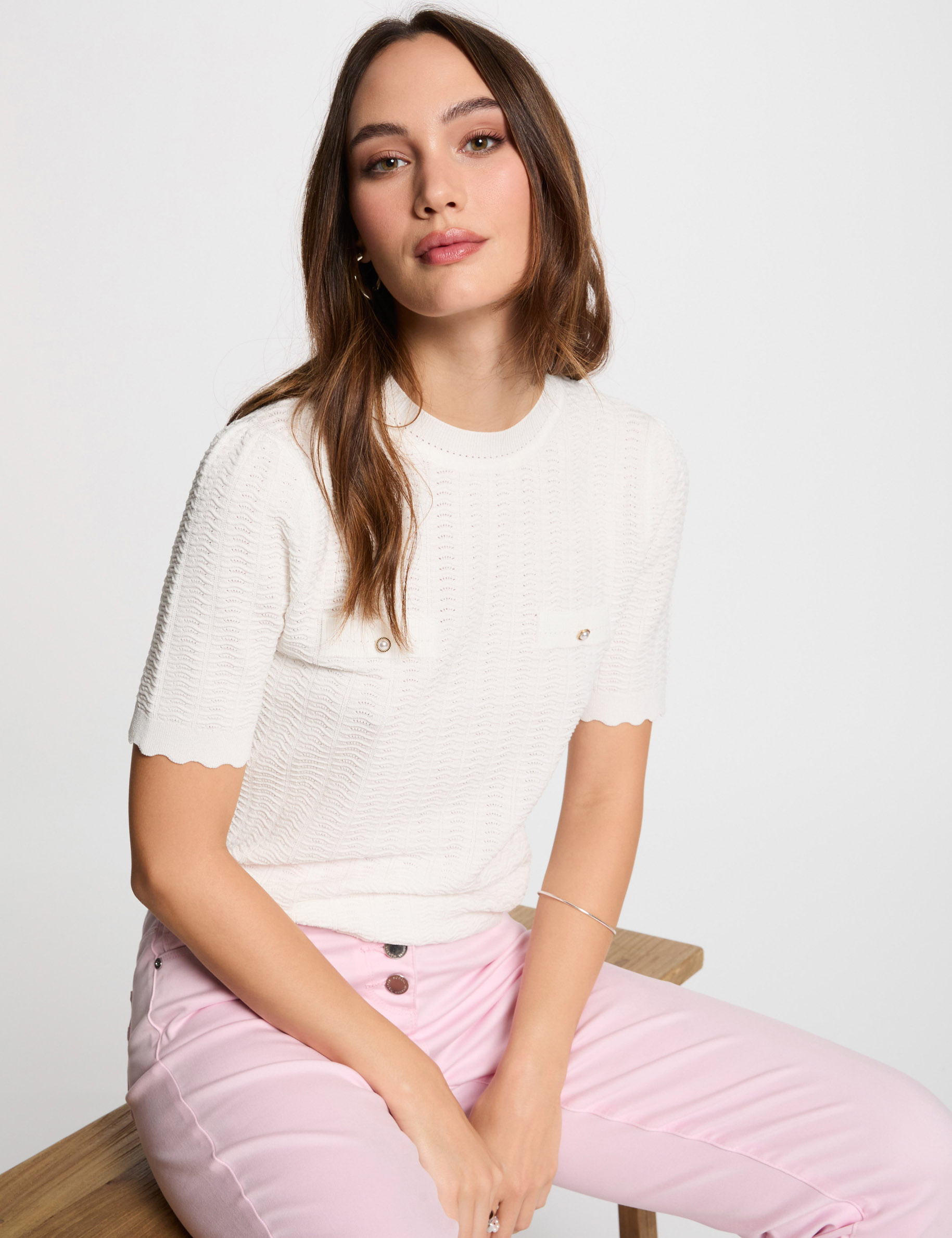 pull manches courtes blanc femme Pull manches courtes blanc femme