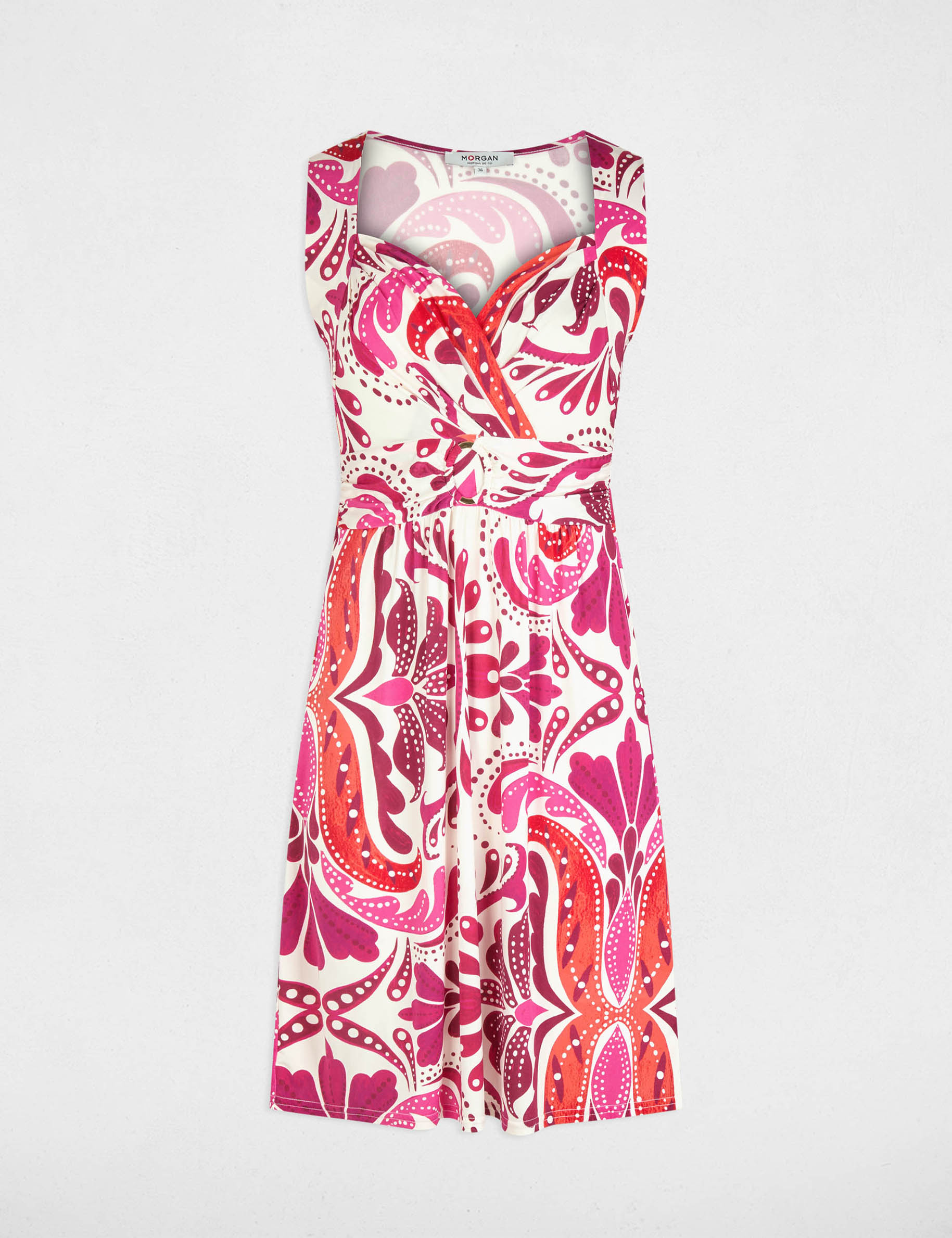 Kurzes Kleid mit Herzausschnitt mehrfarbig damen