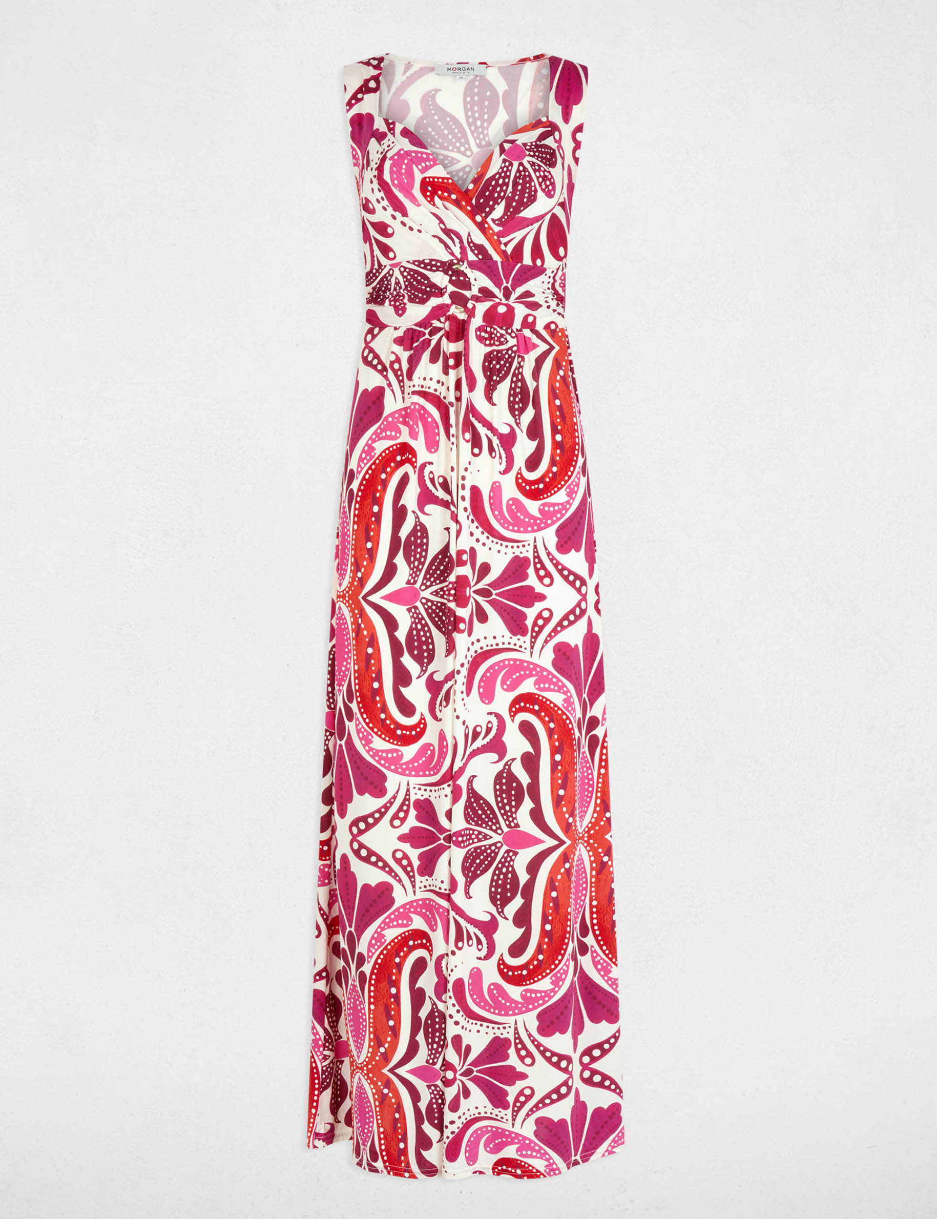 Langes Kleid mit Herzausschnitt mehrfarbig damen