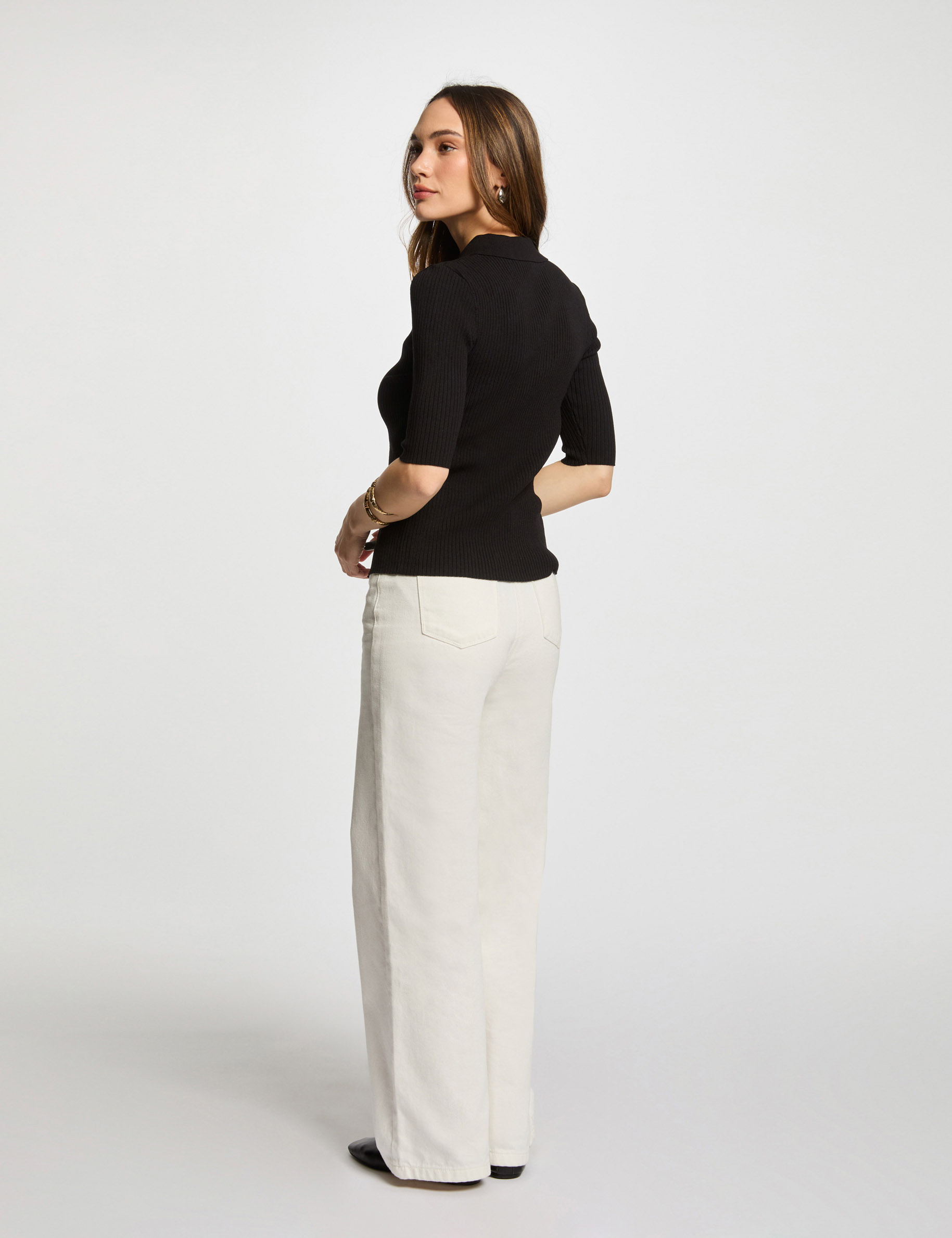 Gilet manches 3/4 noir femme