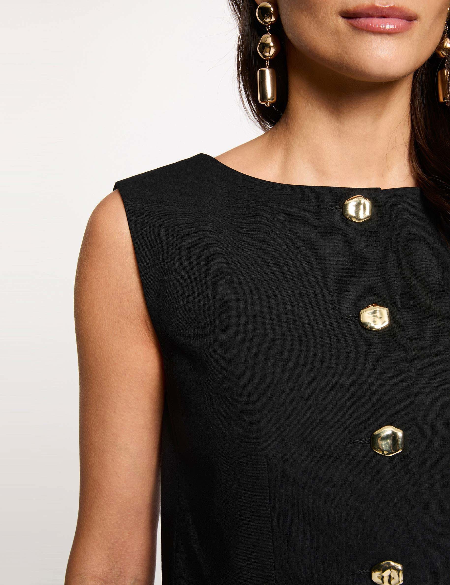 Veste sans manches ajust&eacute;e noir femme