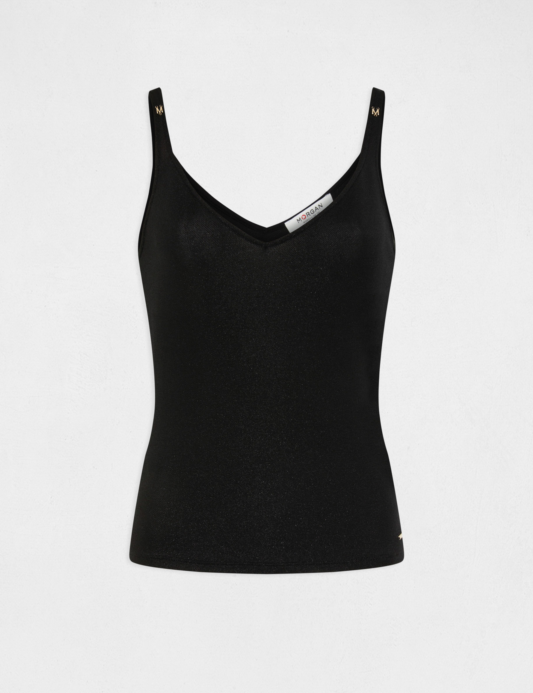 v ausschnitt top mit metallic faden schwarz damen V-Ausschnitt-Top mit Metallic-Fäden schwarz damen