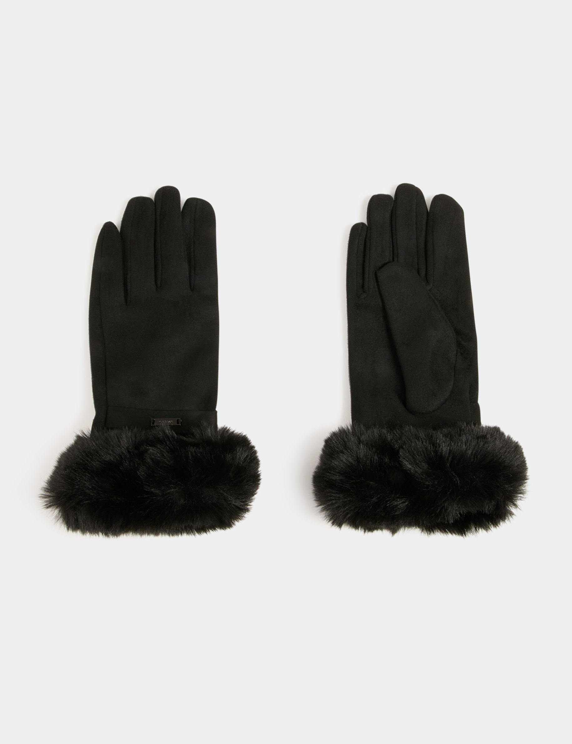 gants details fourrure noir femme Gants détails fourrure noir femme