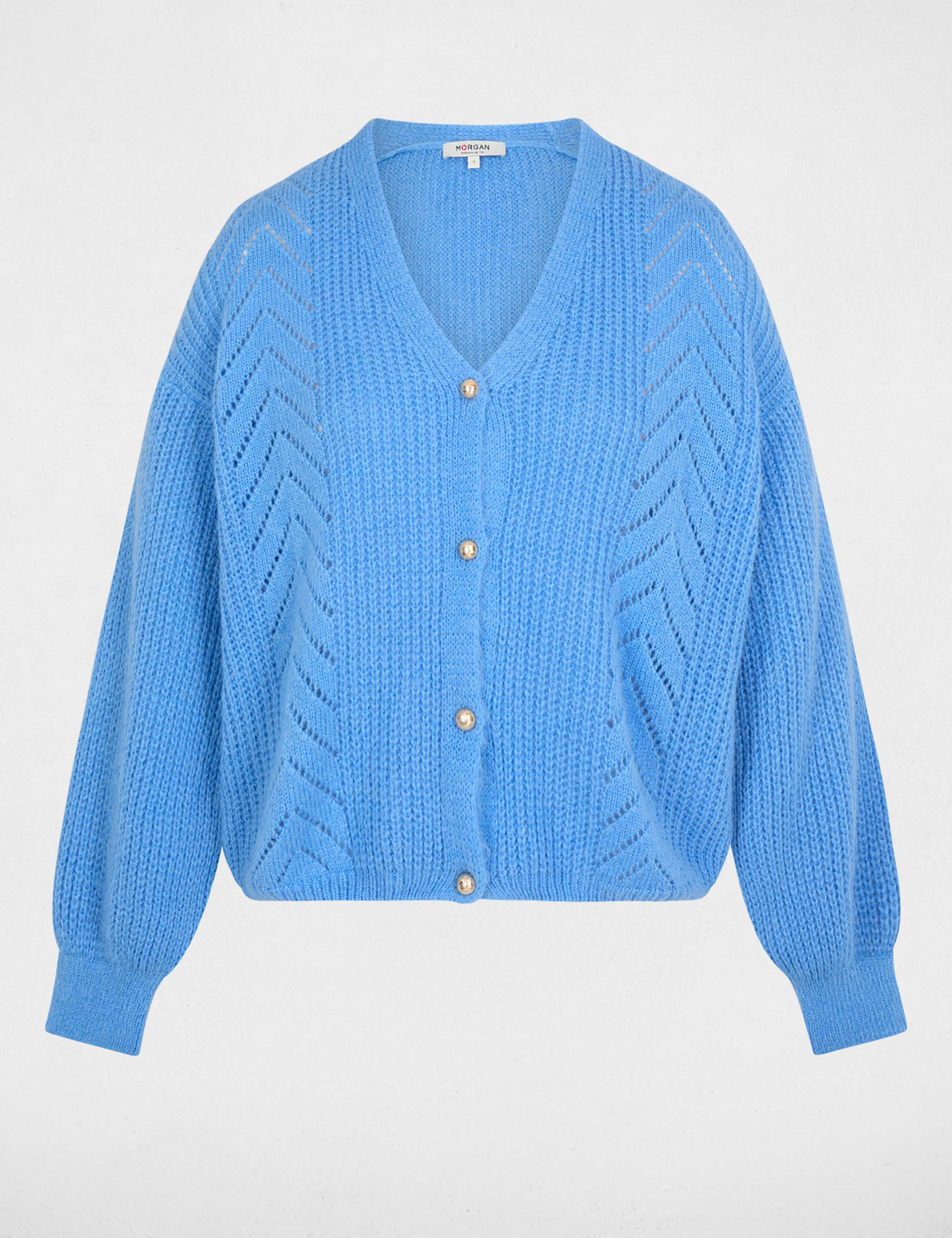 Cardigan mit V-Ausschnitt blau damen