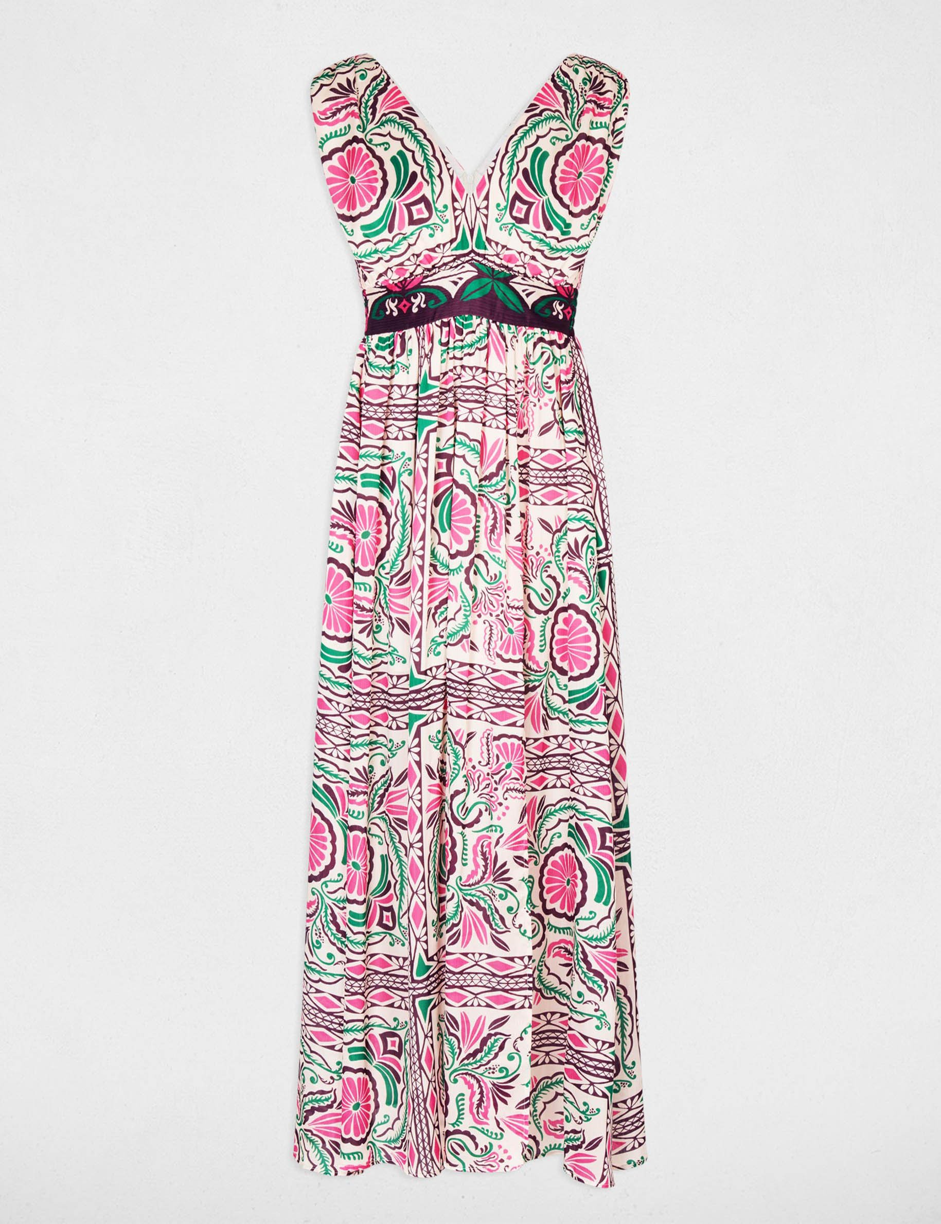 Langes, figurbetontes Kleid mehrfarbig damen