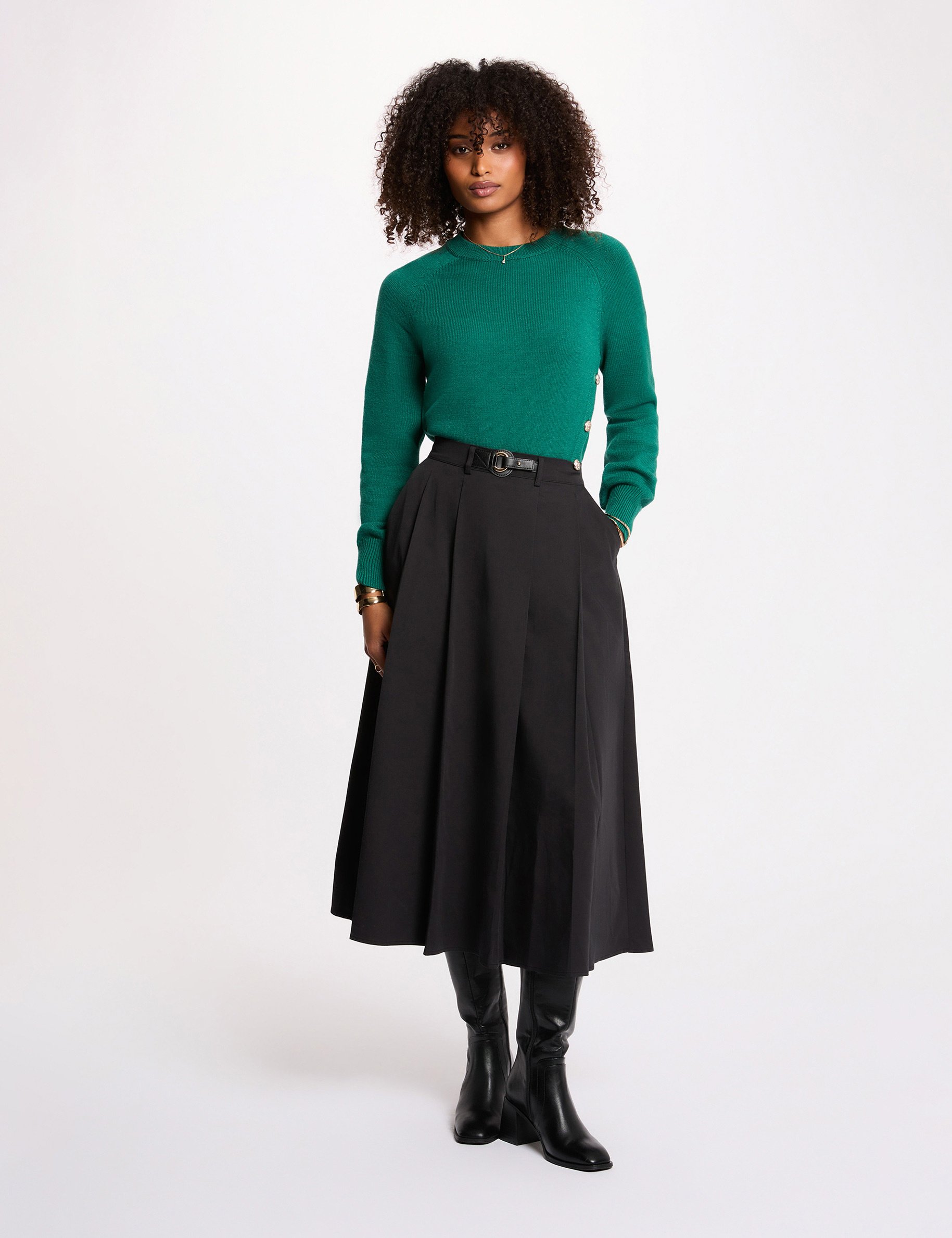 Pullover mit Rundhals und langen &Auml;rmeln gr&uuml;n damen