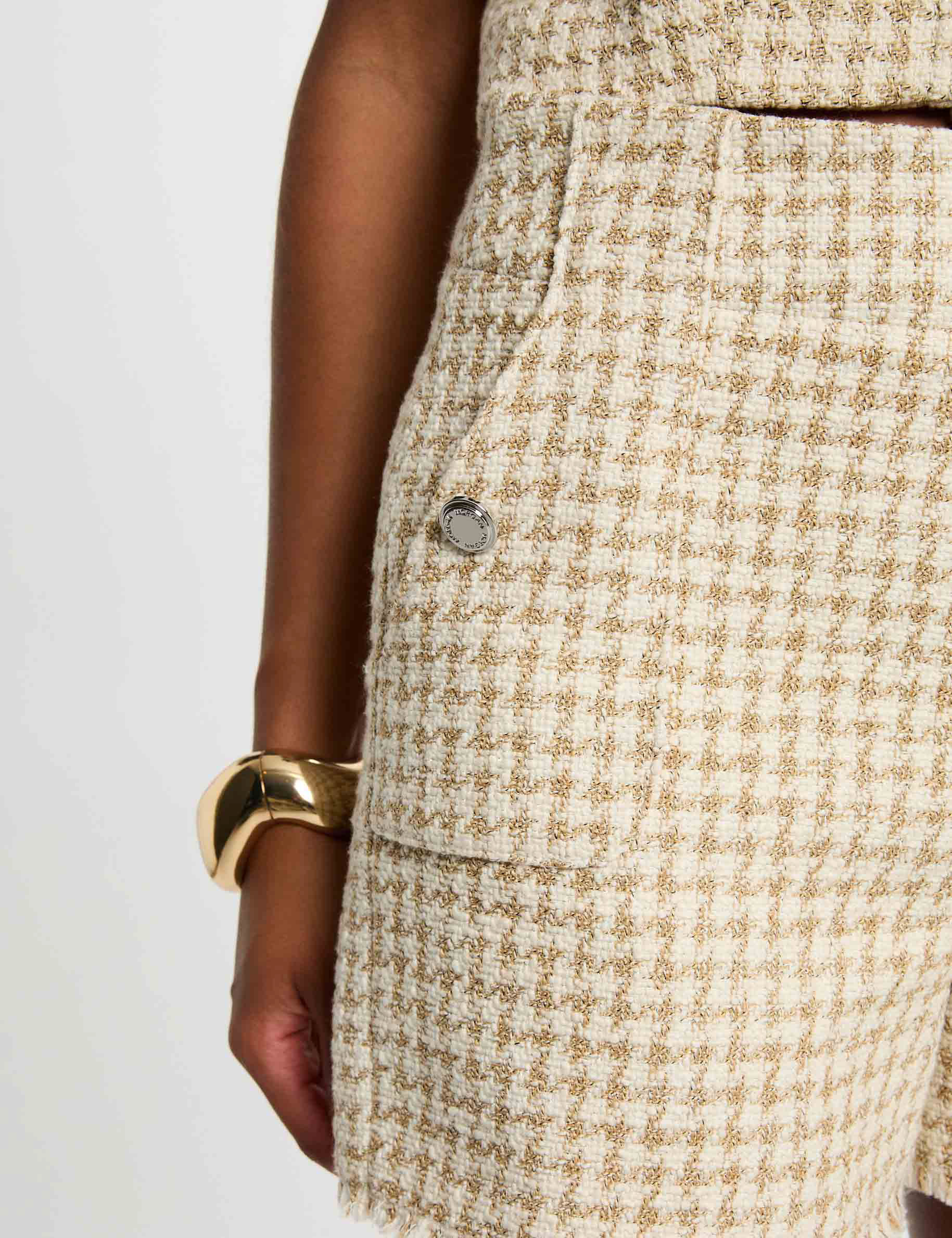 short droit taille haute tweed multicolore femme Short droit taille haute tweed multicolore femme