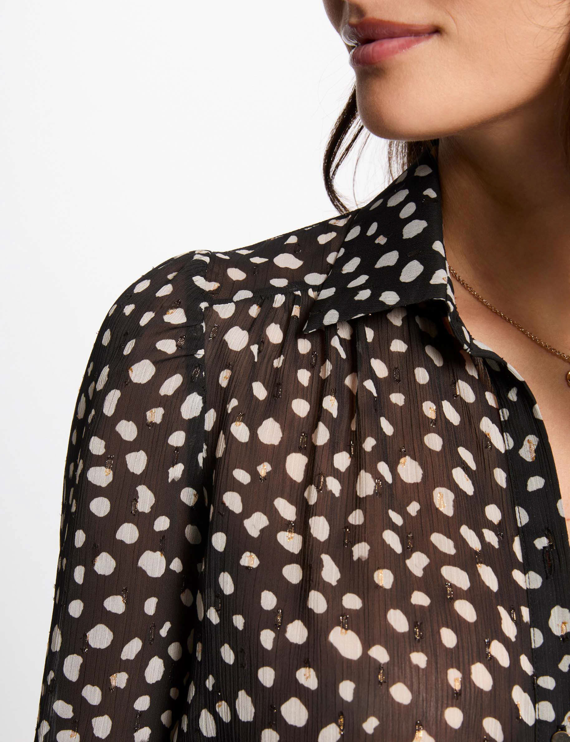 chemise manches longues pois multicolore femme Chemise manches longues pois multicolore femme