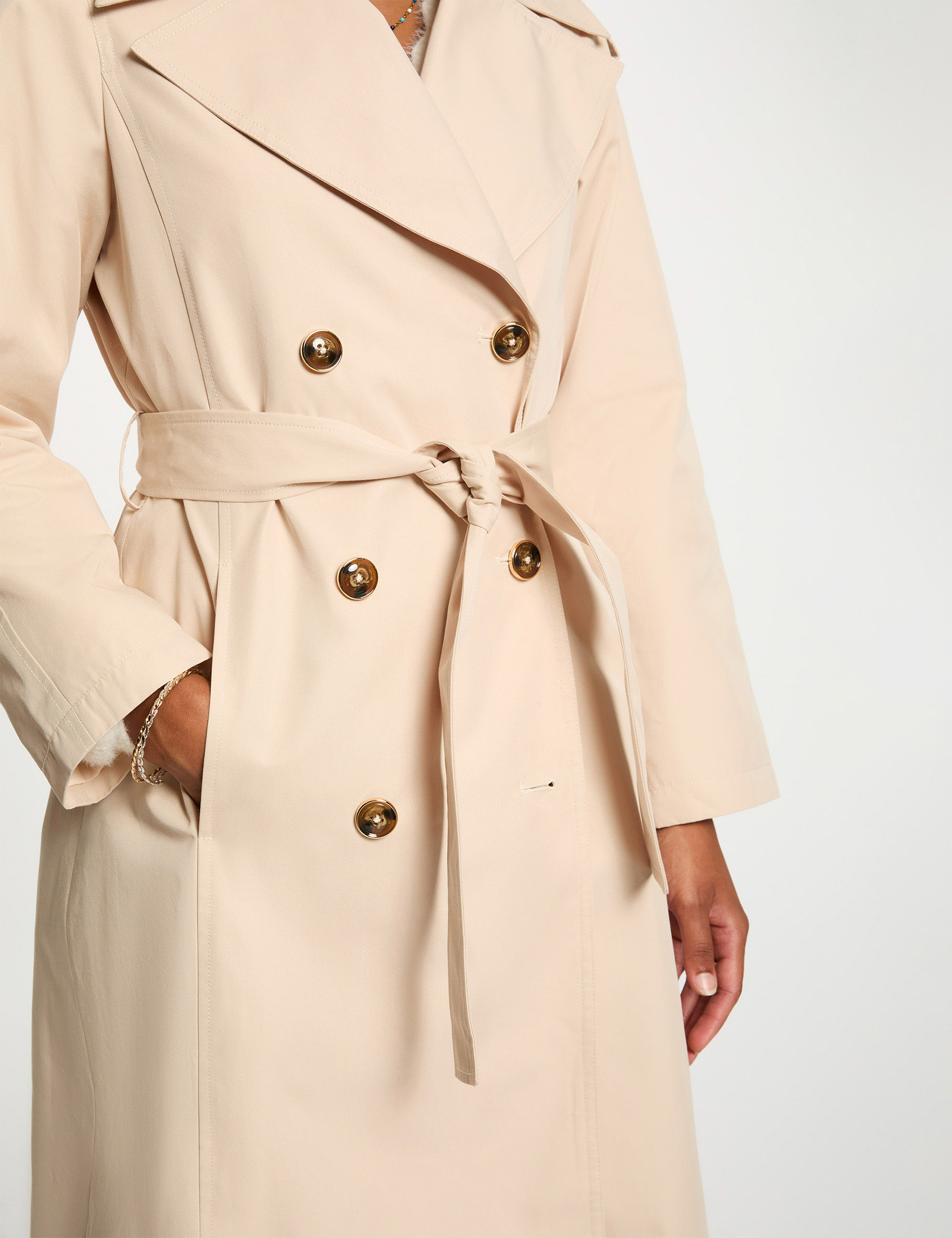 trench long col tailleur sable femme Trench long col tailleur sable femme
