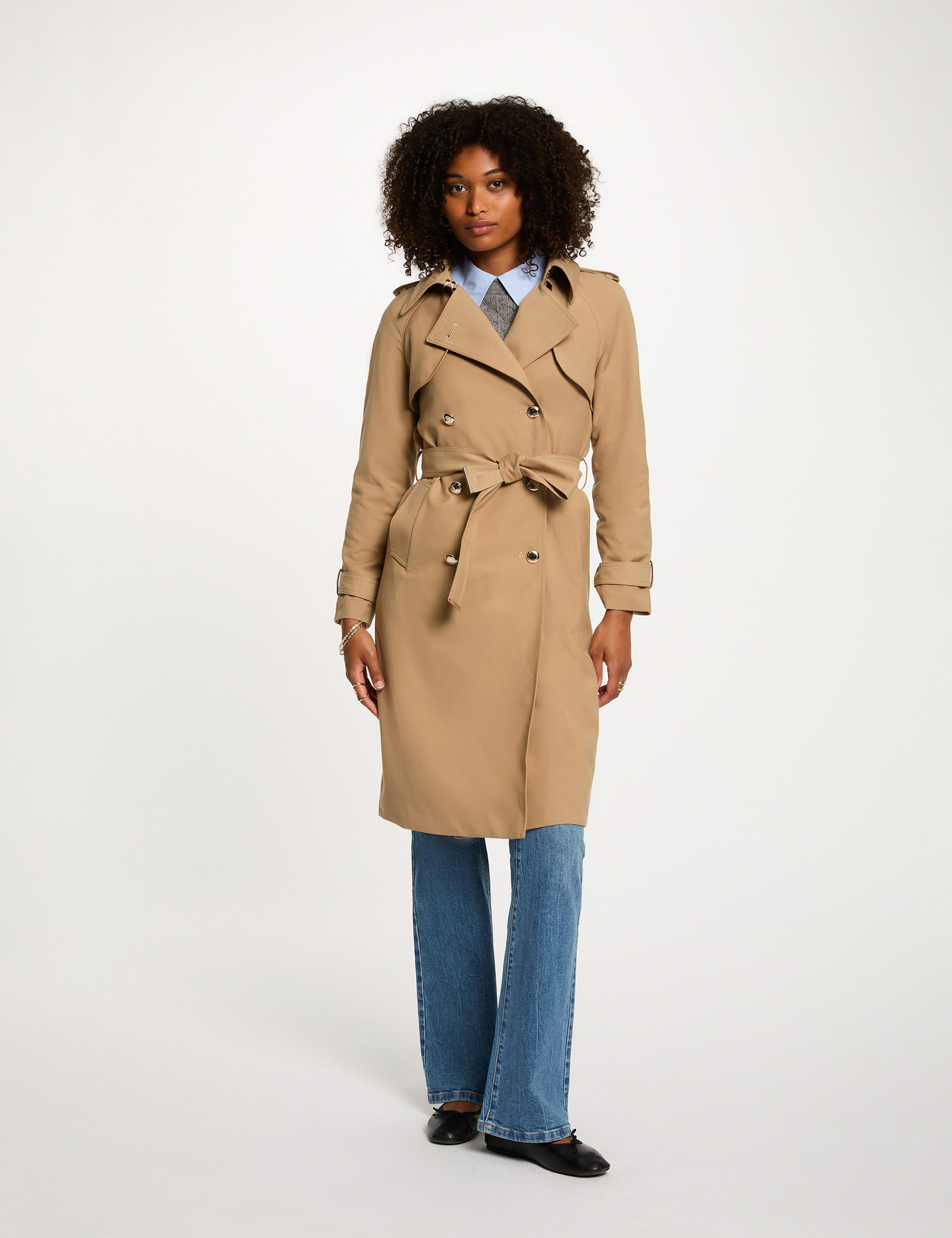 trench long col tailleur beige femme Trench long col tailleur beige femme