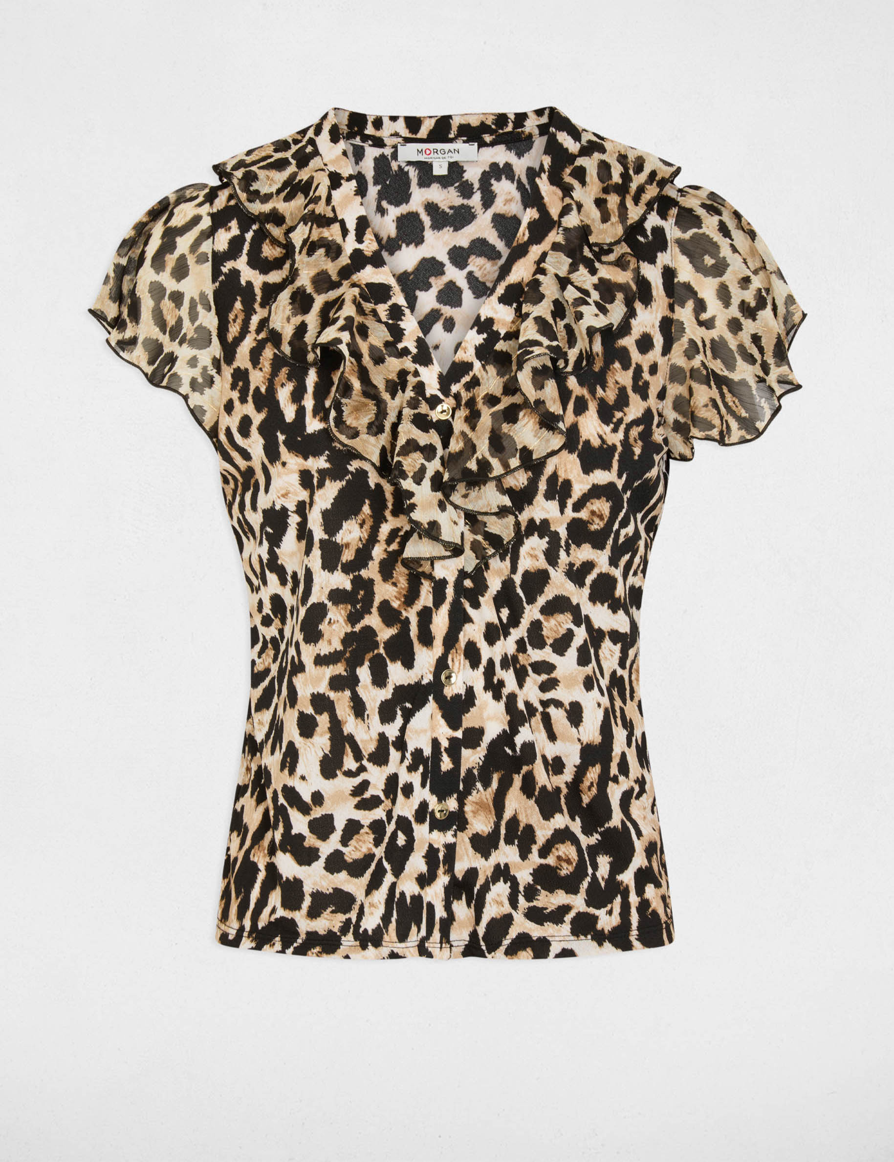 t shirt voile col v multicolore femme T-shirt voile col v multicolore femme