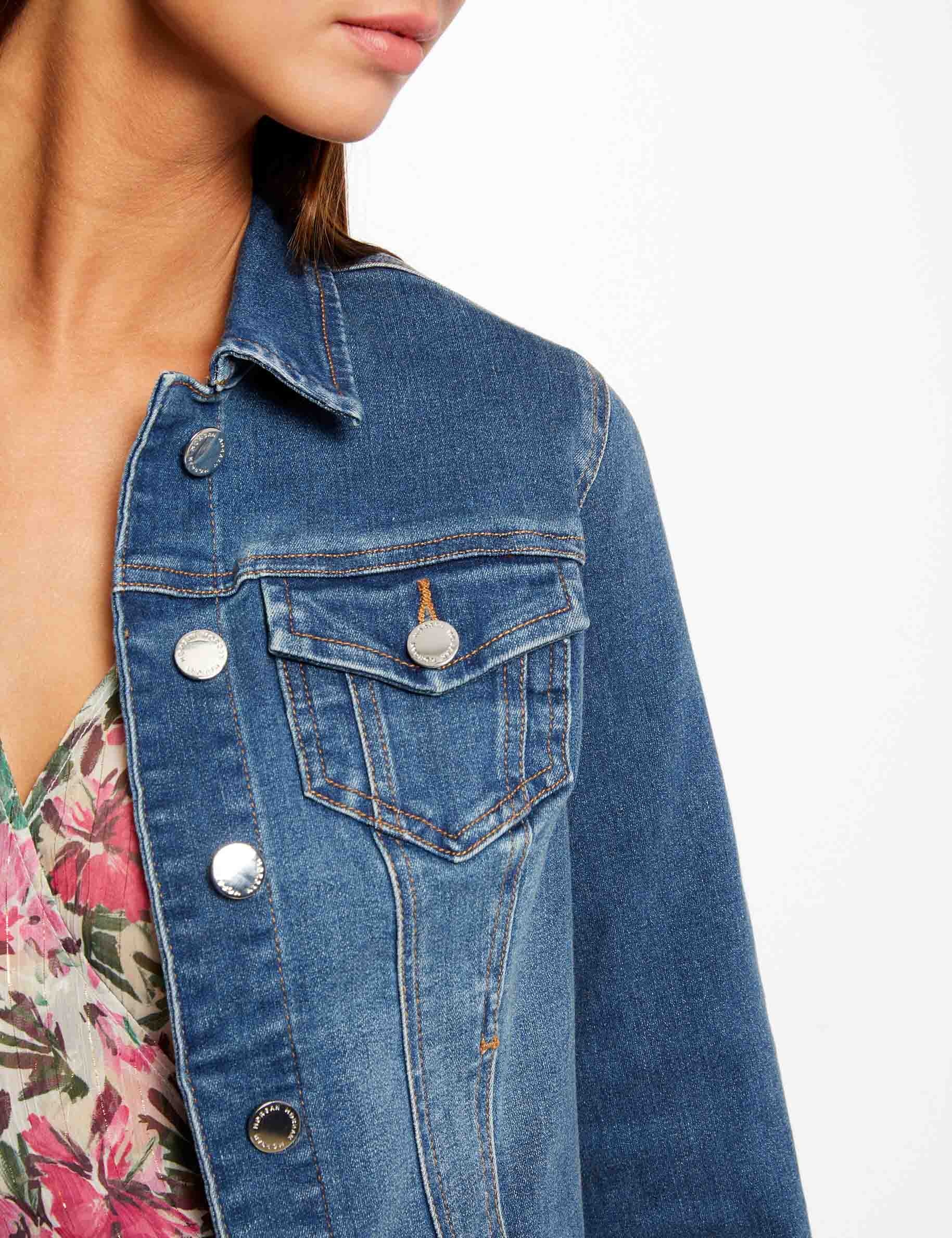 Gerade gekn&ouml;pfte Jeansjacke stone-denim damen