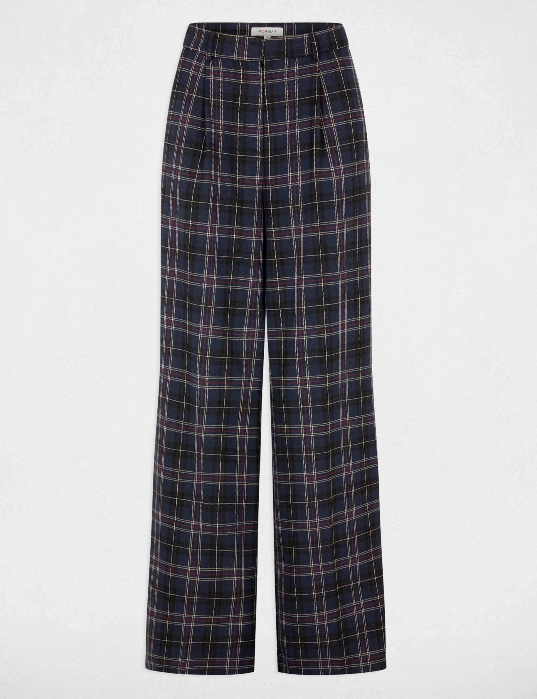 Weit geschnittene hochgeschnittene Hose mehrfarbig damen