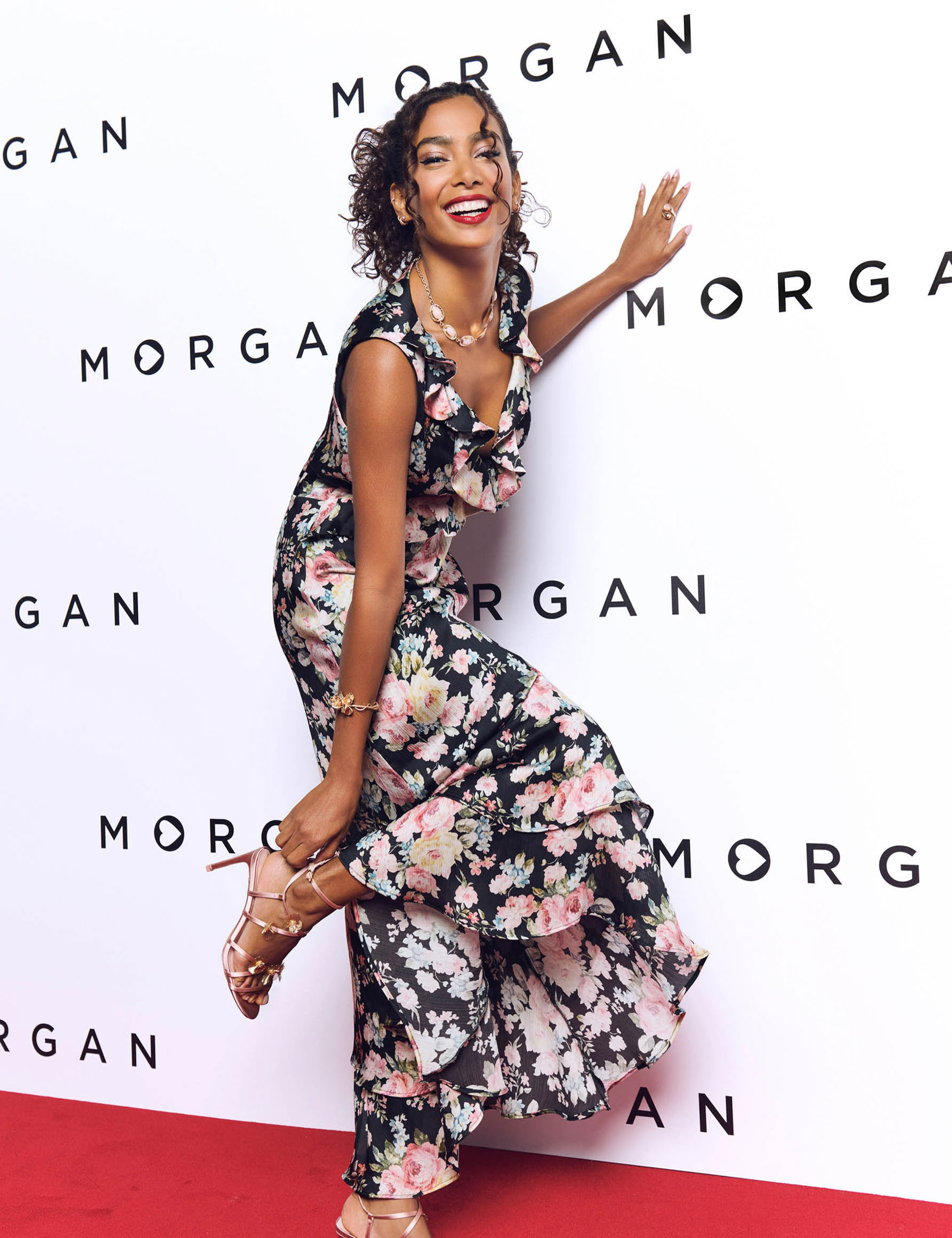 langes gerades kleid mit print mehrfarbig damen Langes, gerades Kleid mit Print mehrfarbig damen