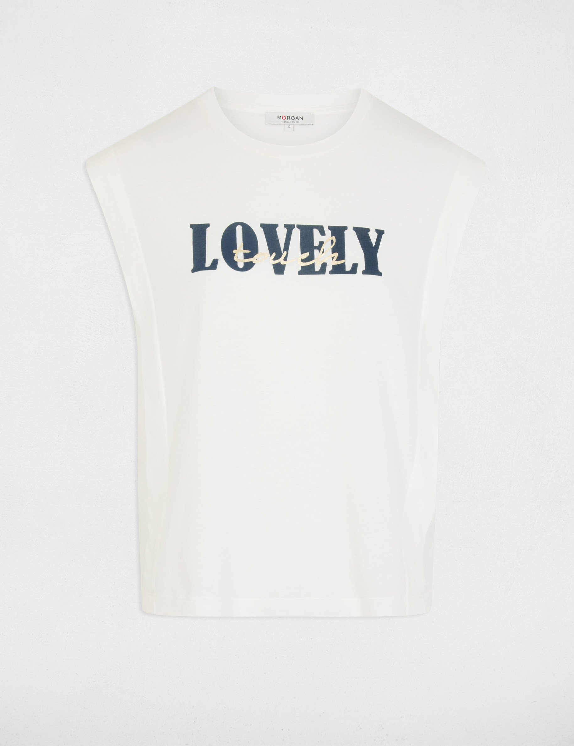 Gerade geschnittenes T-Shirt. weiss damen